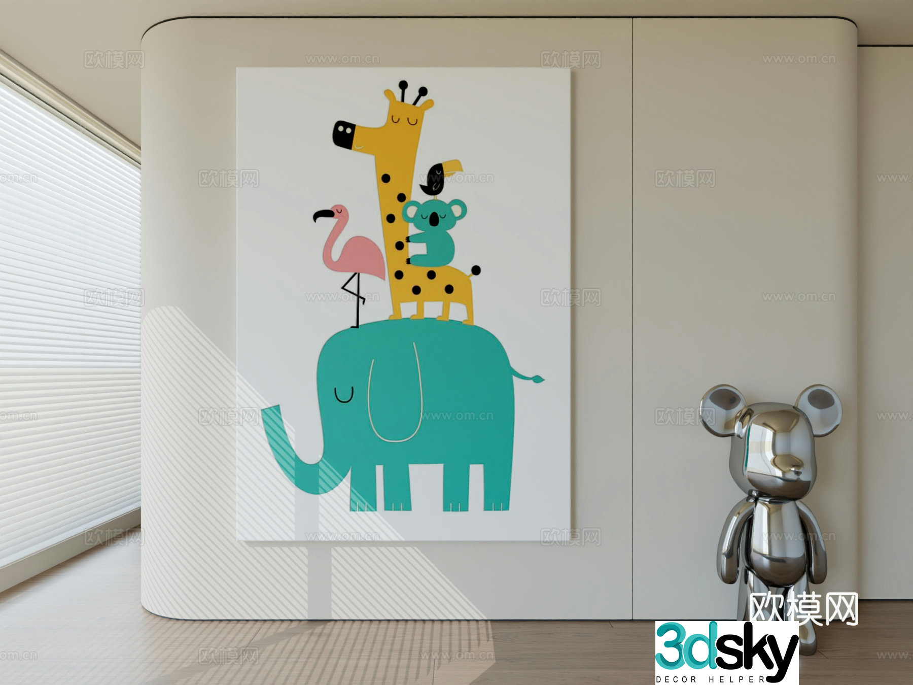 Modern minimalist hanging painting abstract art hanging painting 3d model