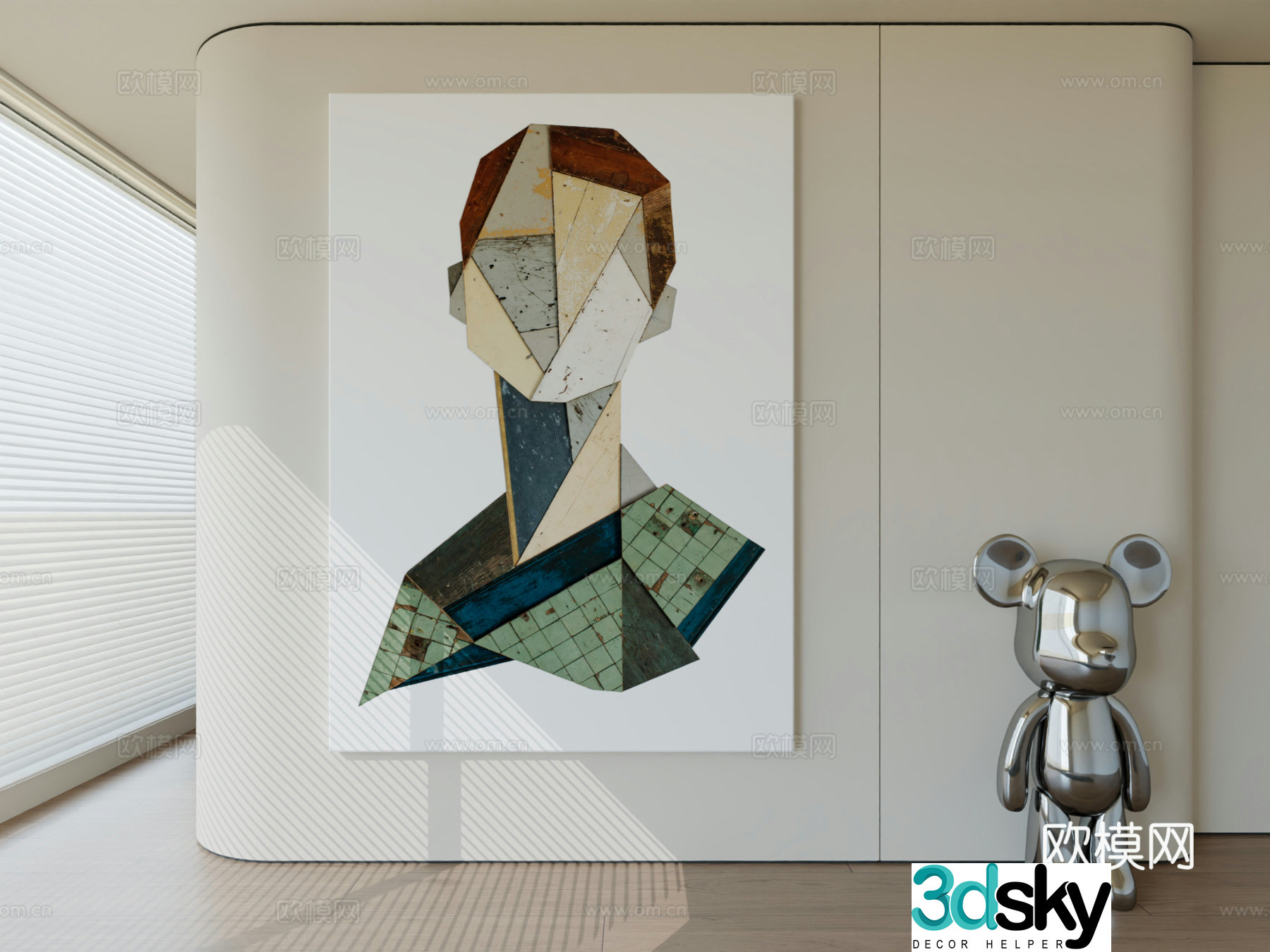 Modern minimalist hanging painting abstract art hanging painting 3d model