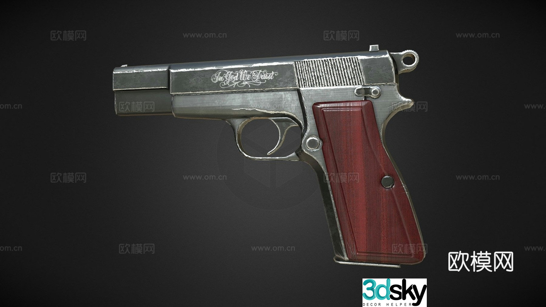 Browning Hi-Power Pistol 3d model