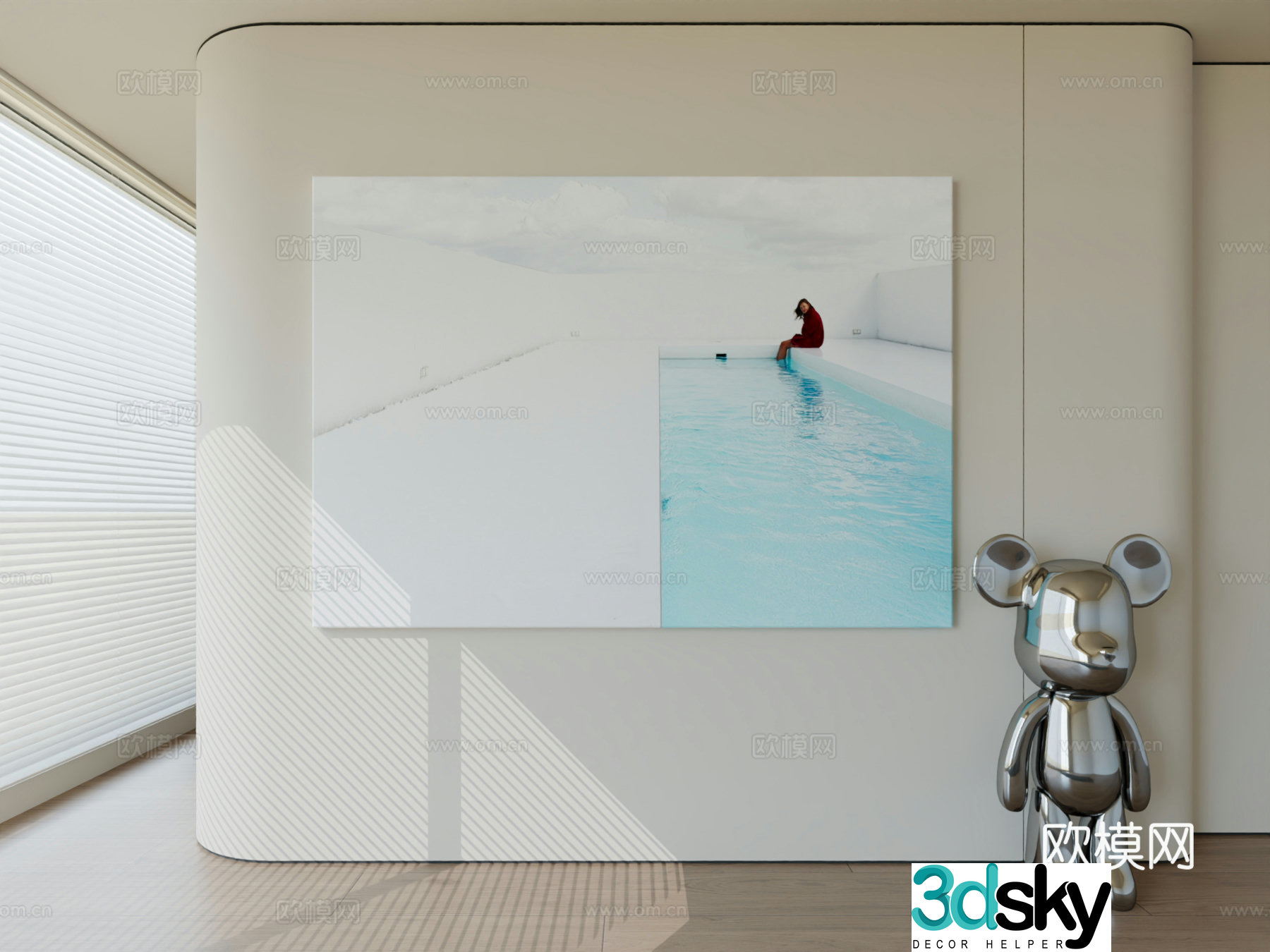 Modern minimalist hanging painting abstract art hanging painting 3d model