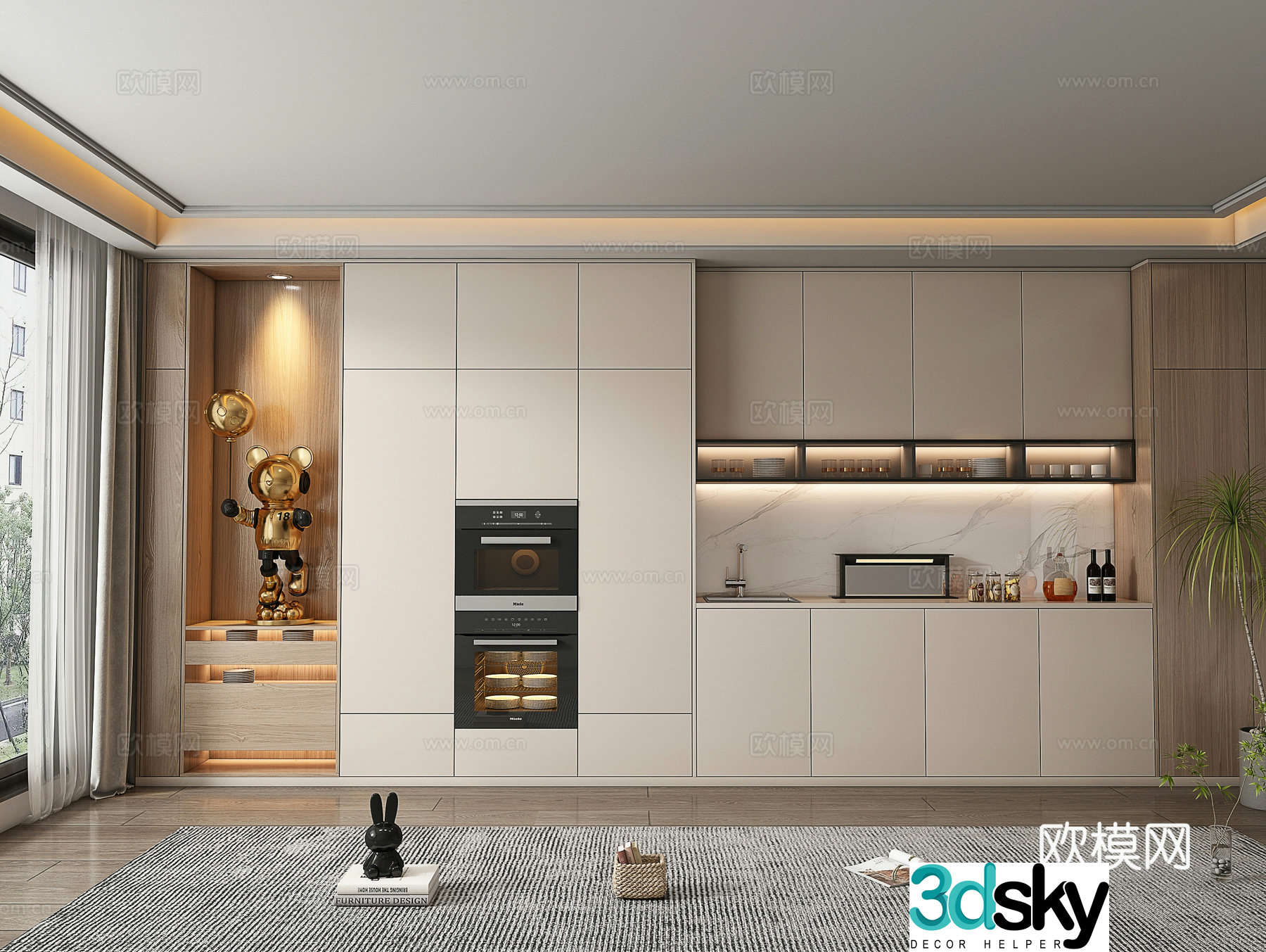 Modern wine cabinet 3d model