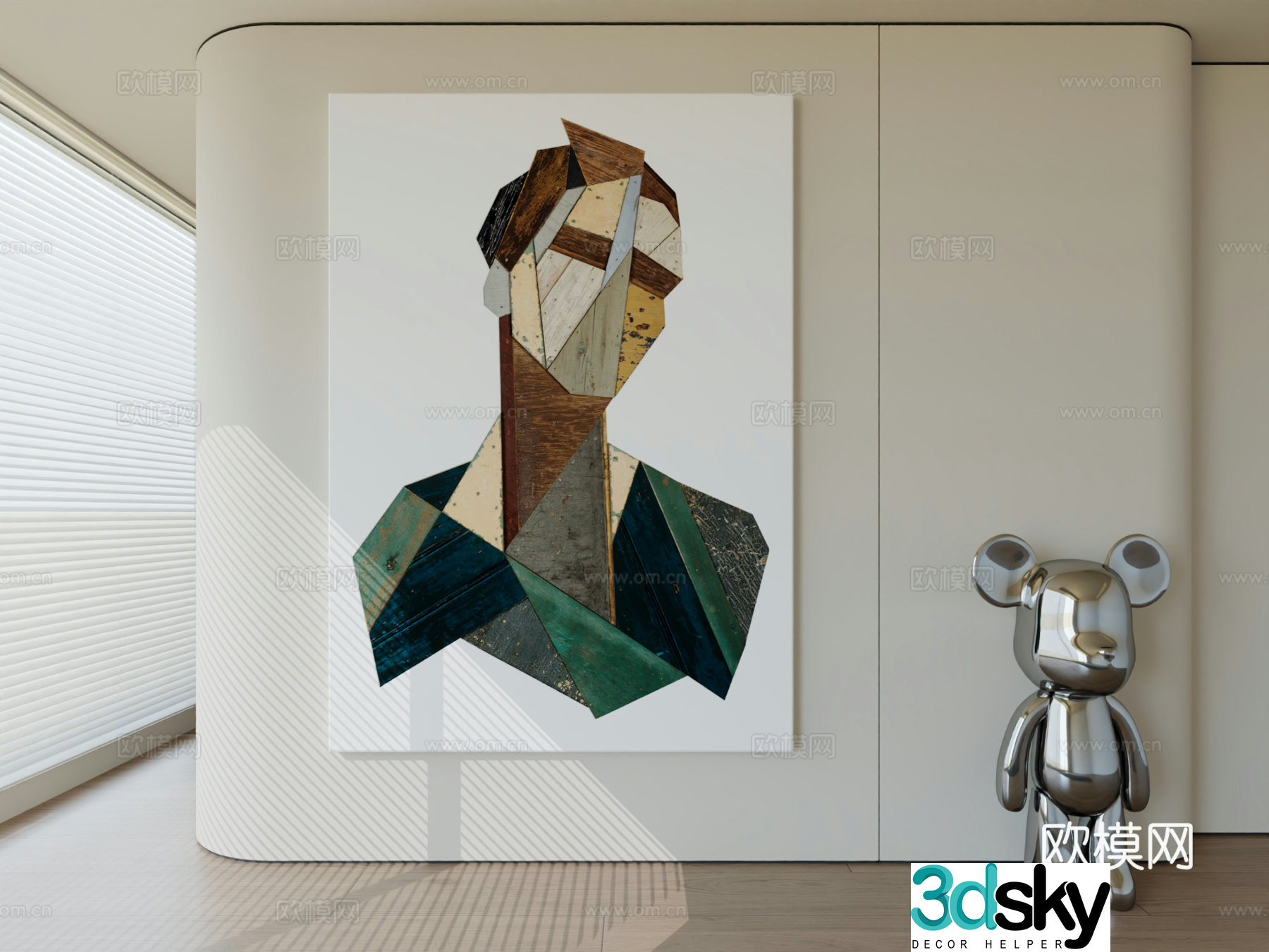 Modern minimalist hanging painting abstract art hanging painting 3d model