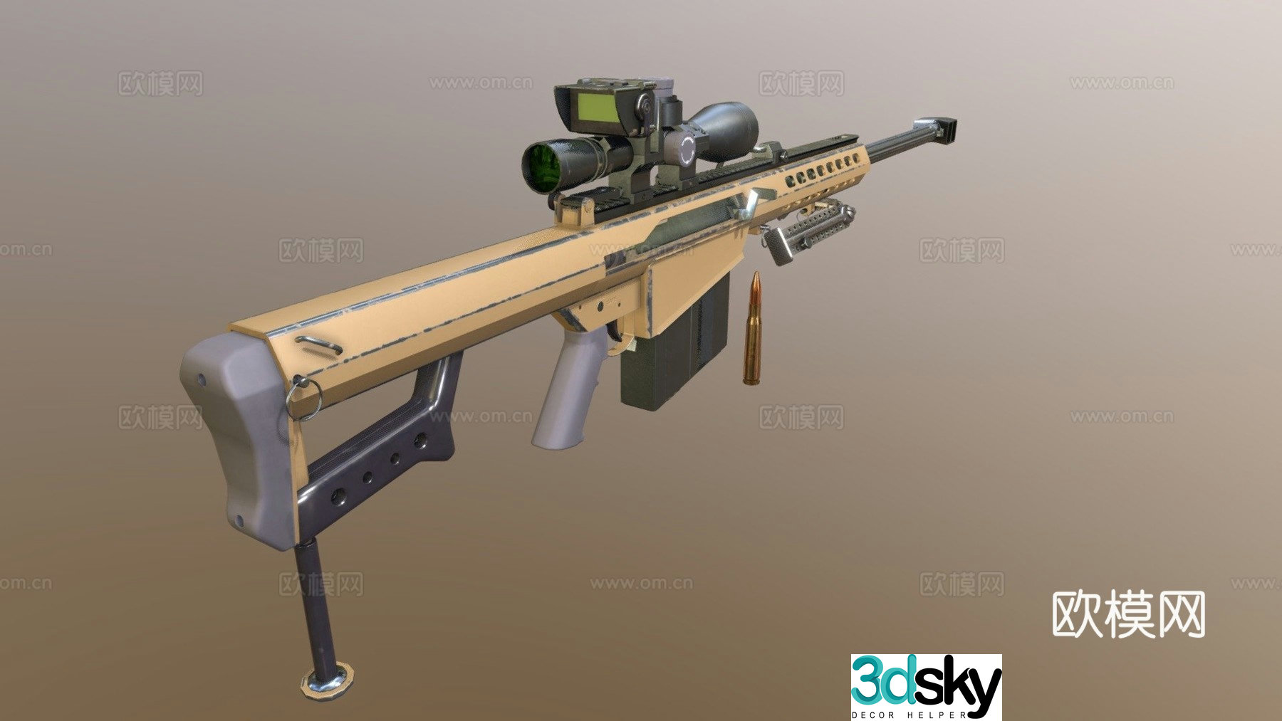 Barrett M82A1 3d model
