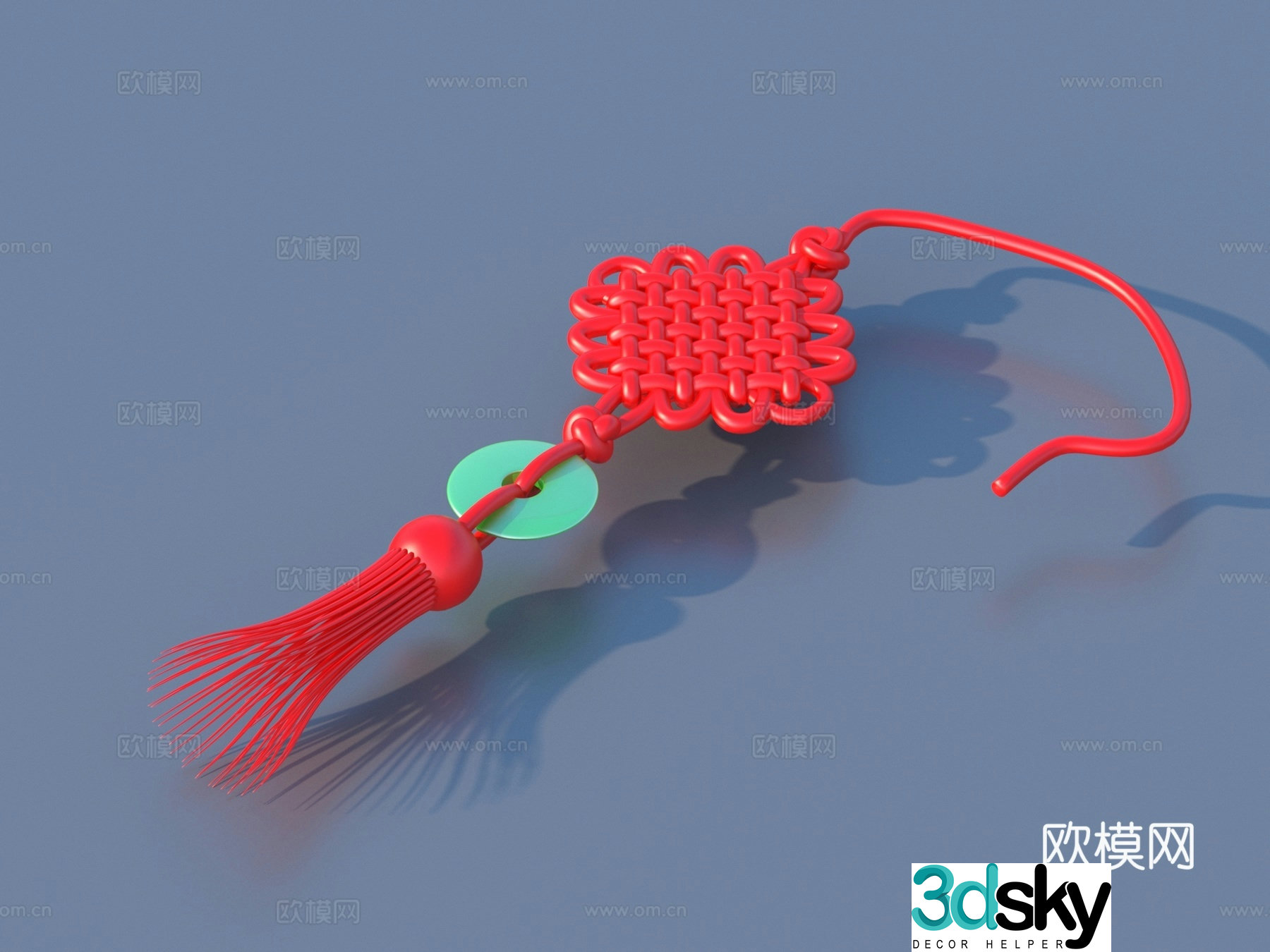 Pendant Chinese knot Jade pendant 3d model