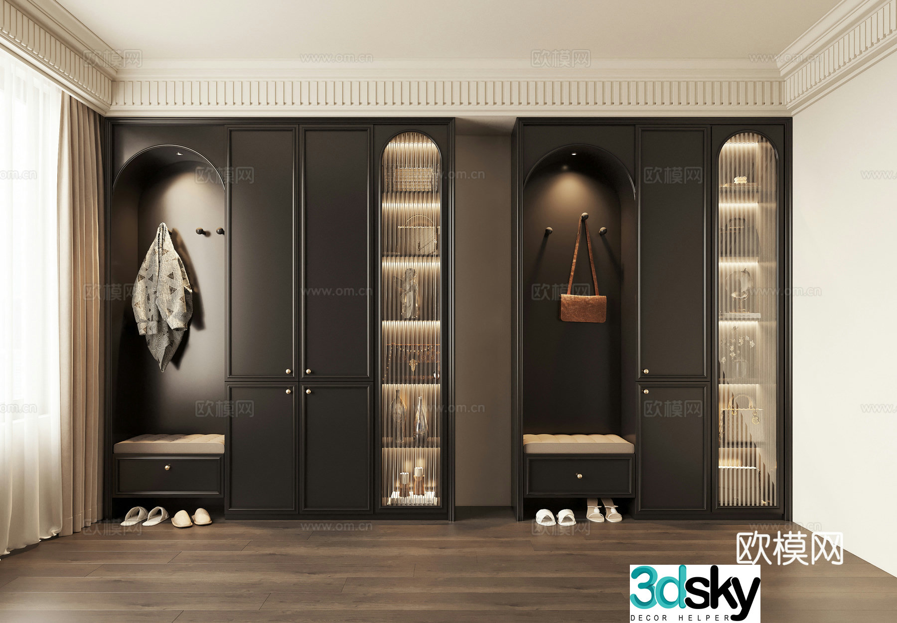 Combination shoe cabinet ornament 3D model