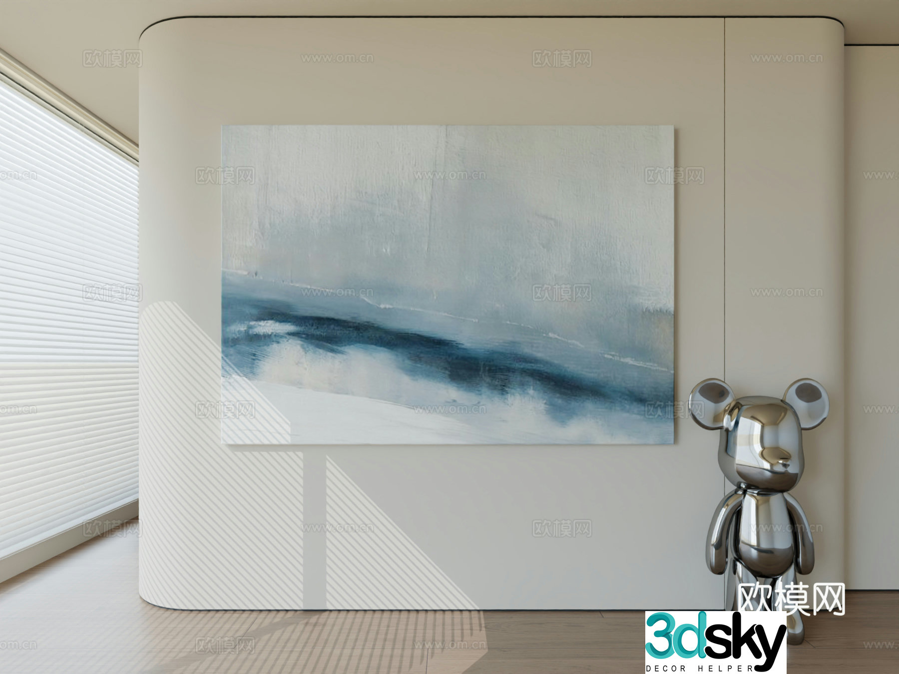 Modern minimalist hanging painting abstract art hanging painting 3d model