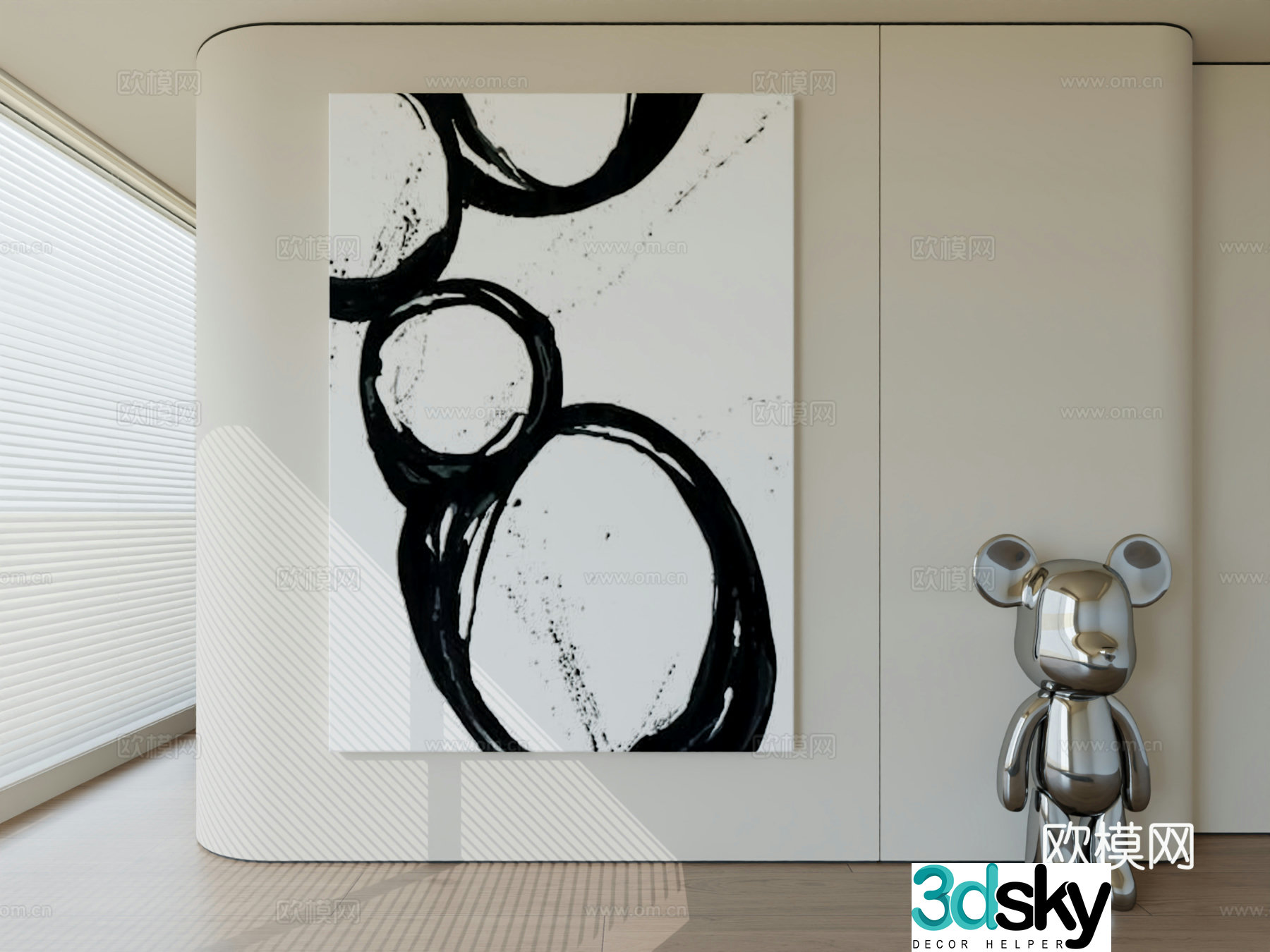 Modern minimalist hanging painting abstract art hanging painting 3d model
