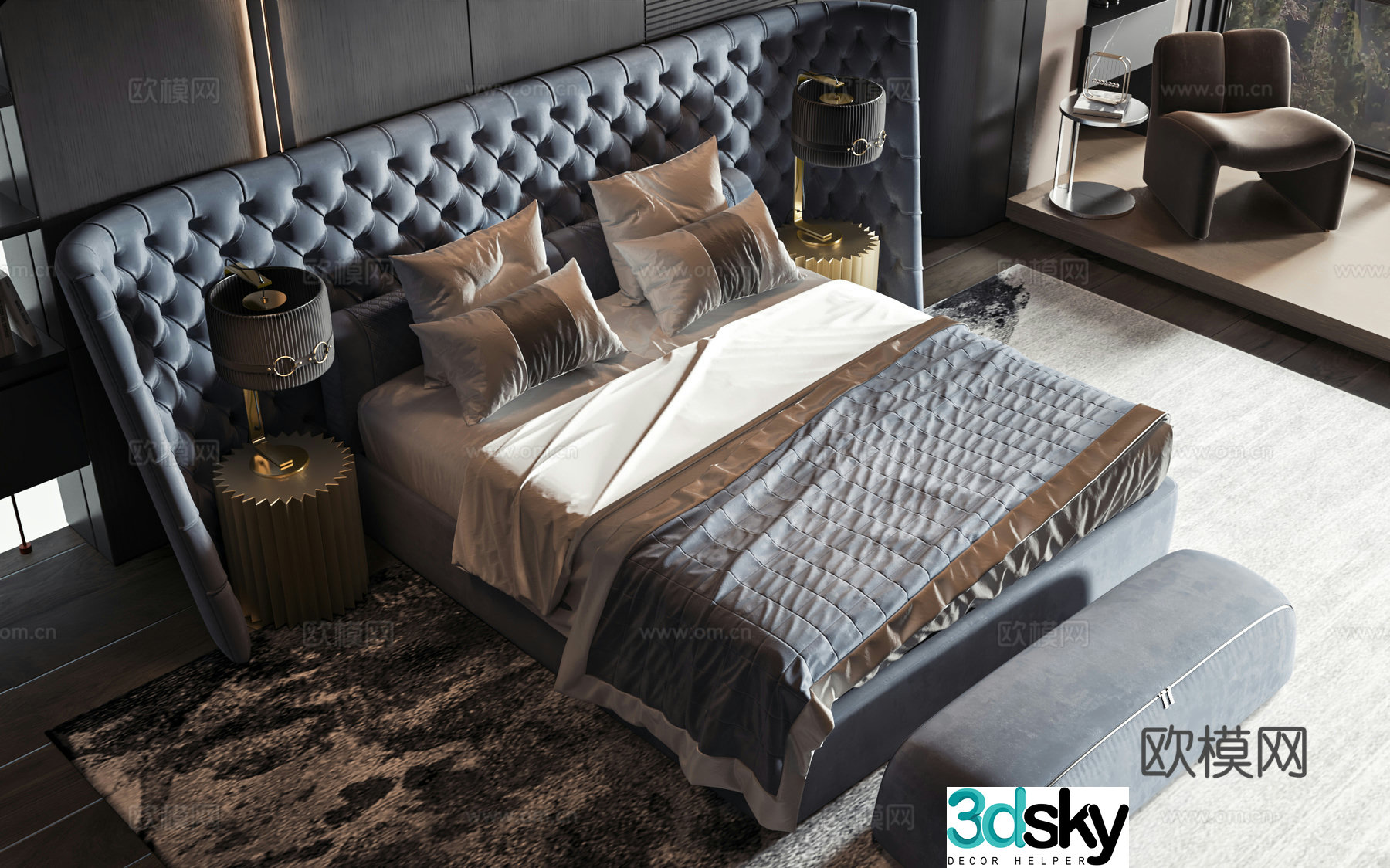American style product bed 3D model