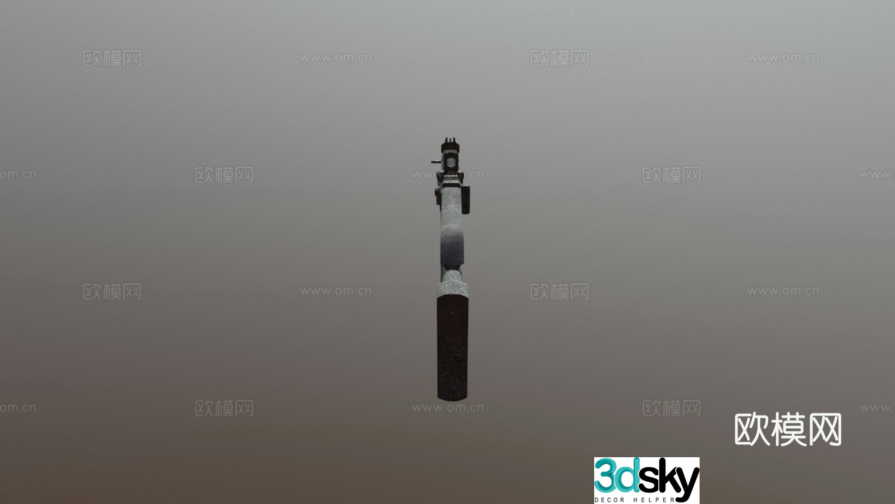 Low polygon style dagger submachine gun download 3d model