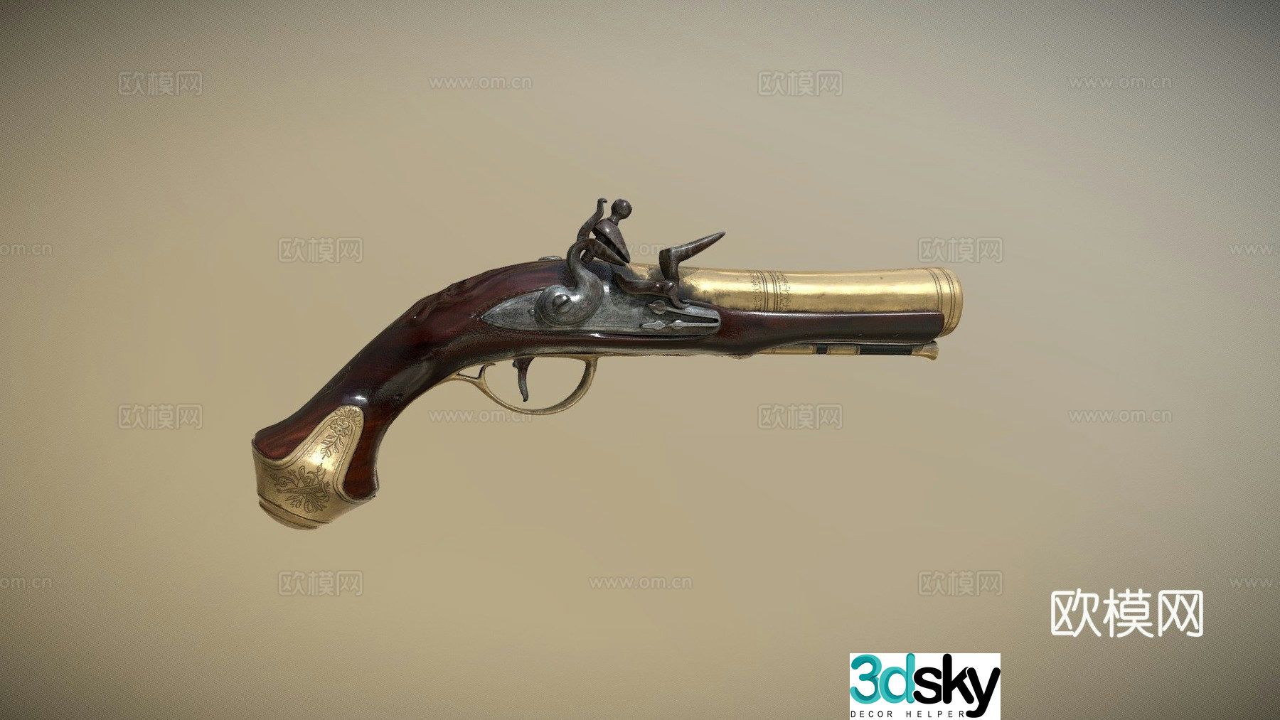 trumpet gun model 3d model