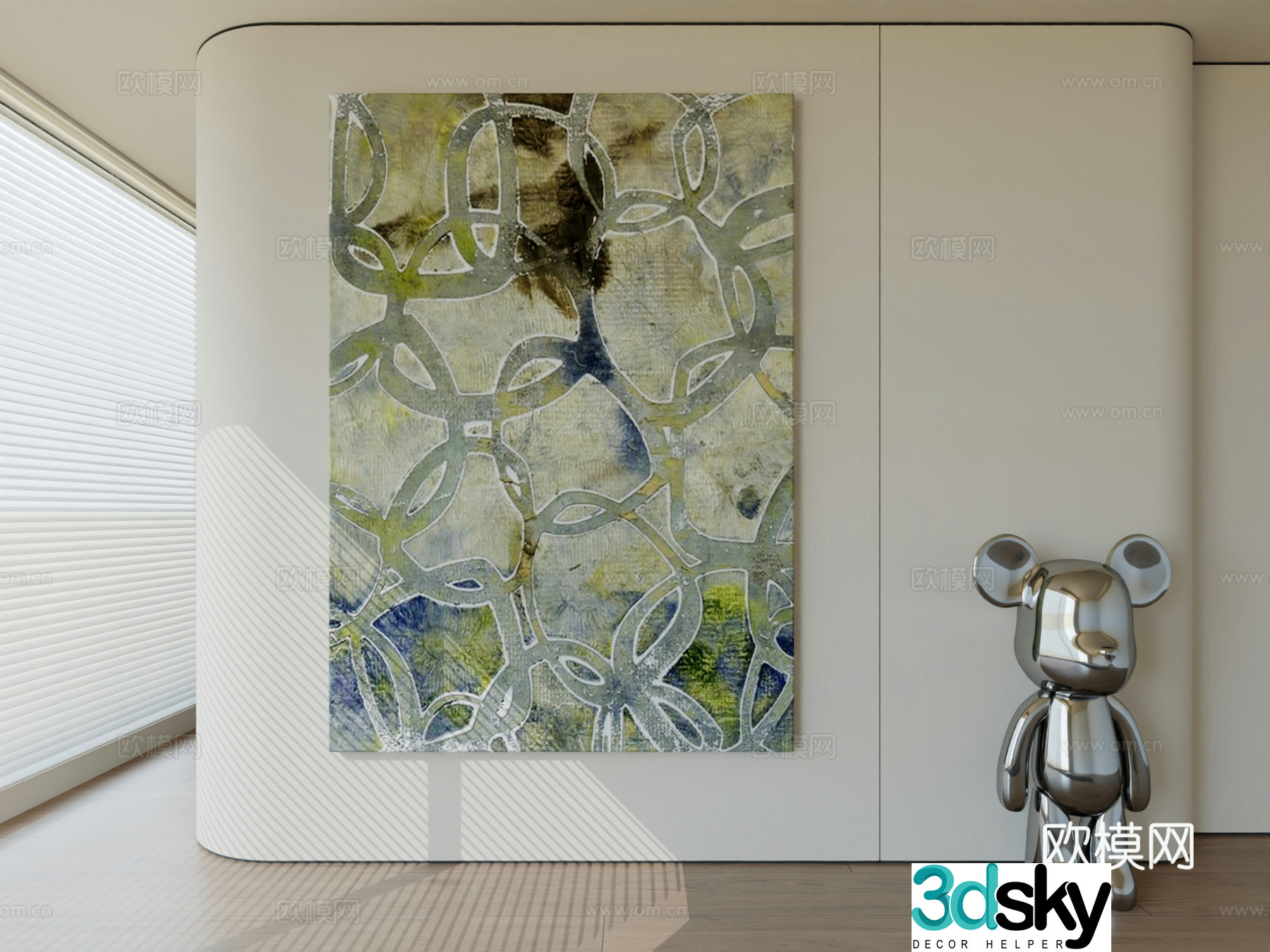 Modern minimalist hanging painting abstract art hanging painting 3d model