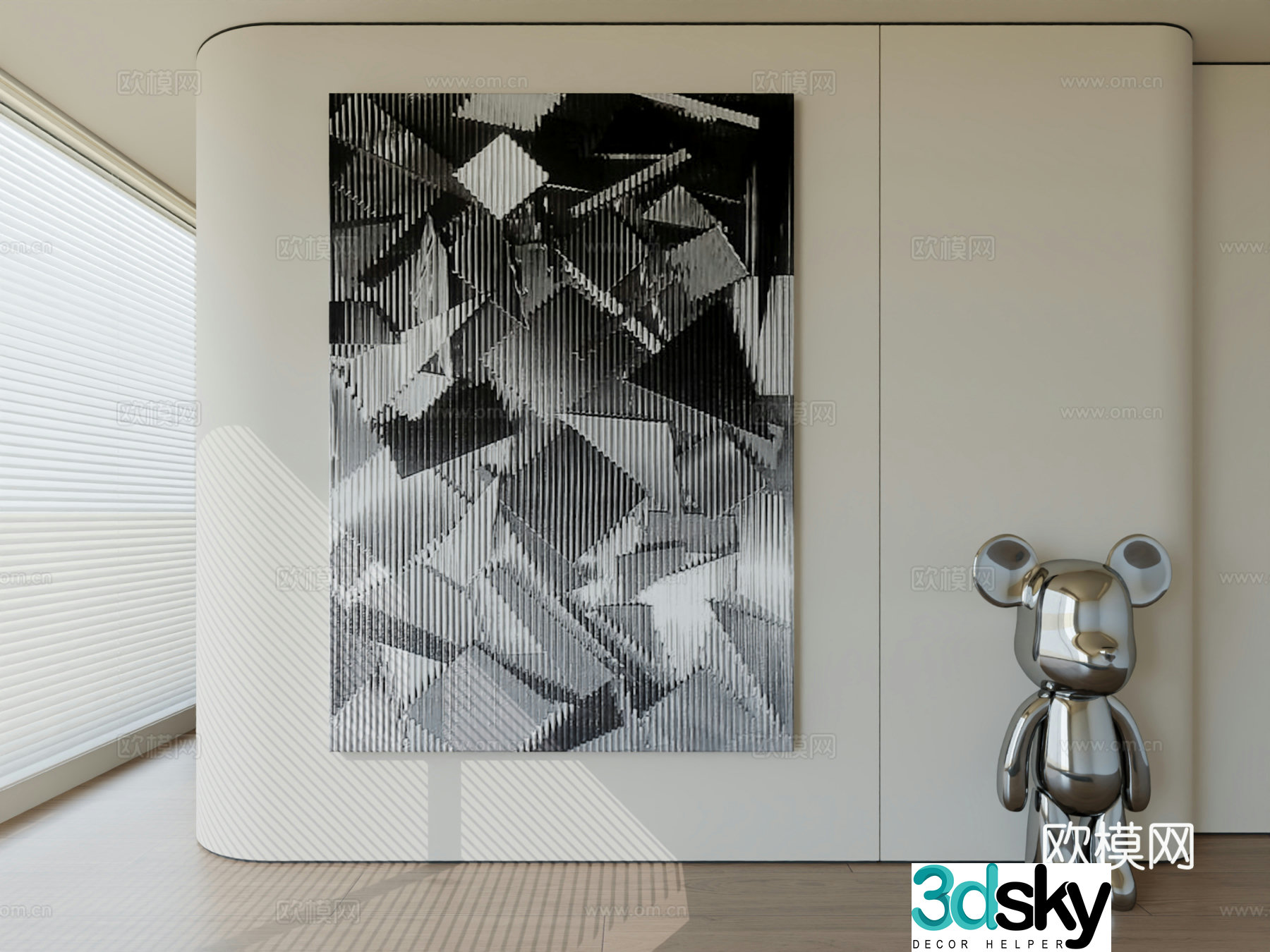 Modern minimalist hanging painting abstract art hanging painting 3d model