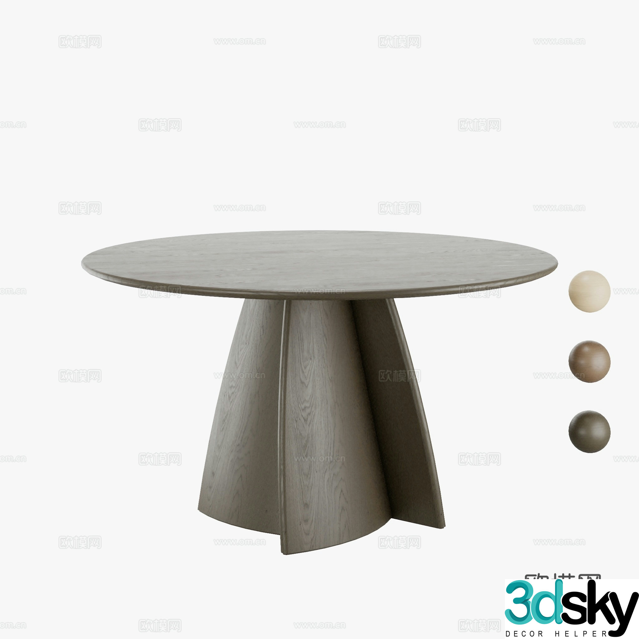 Leisure exquisite round table dining table 3D model
