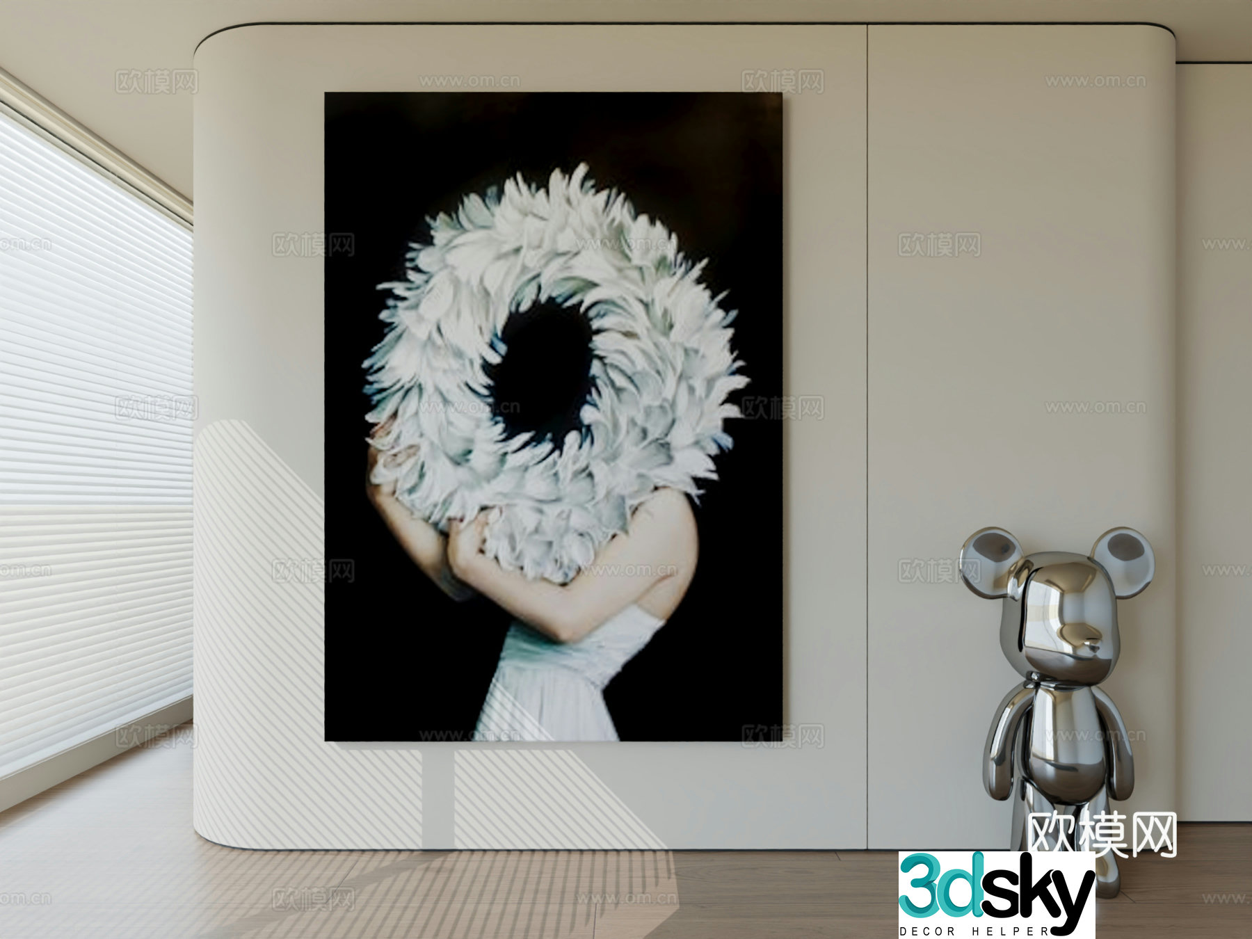 Modern minimalist hanging painting abstract art hanging painting 3d model