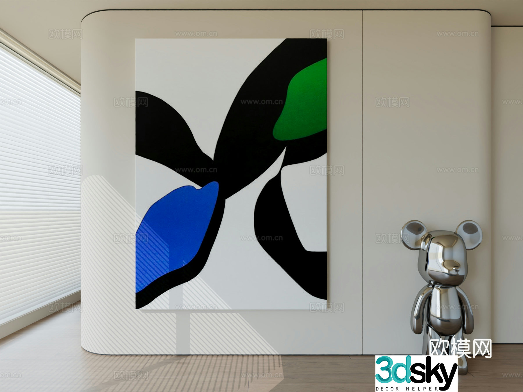 Modern minimalist hanging painting abstract art hanging painting 3d model