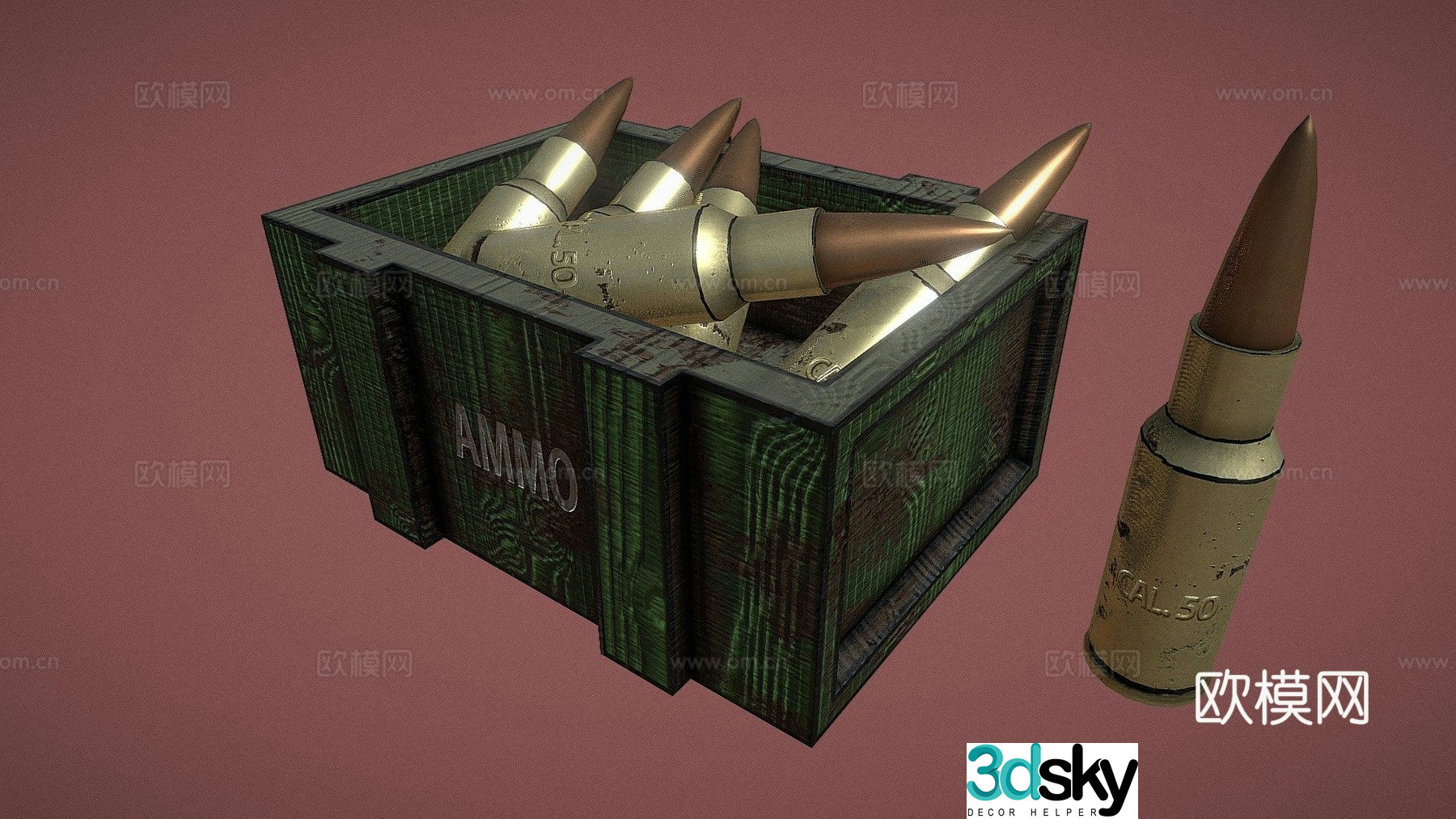 Items and Props-Ammunition Box (Comic Style) 3D Model