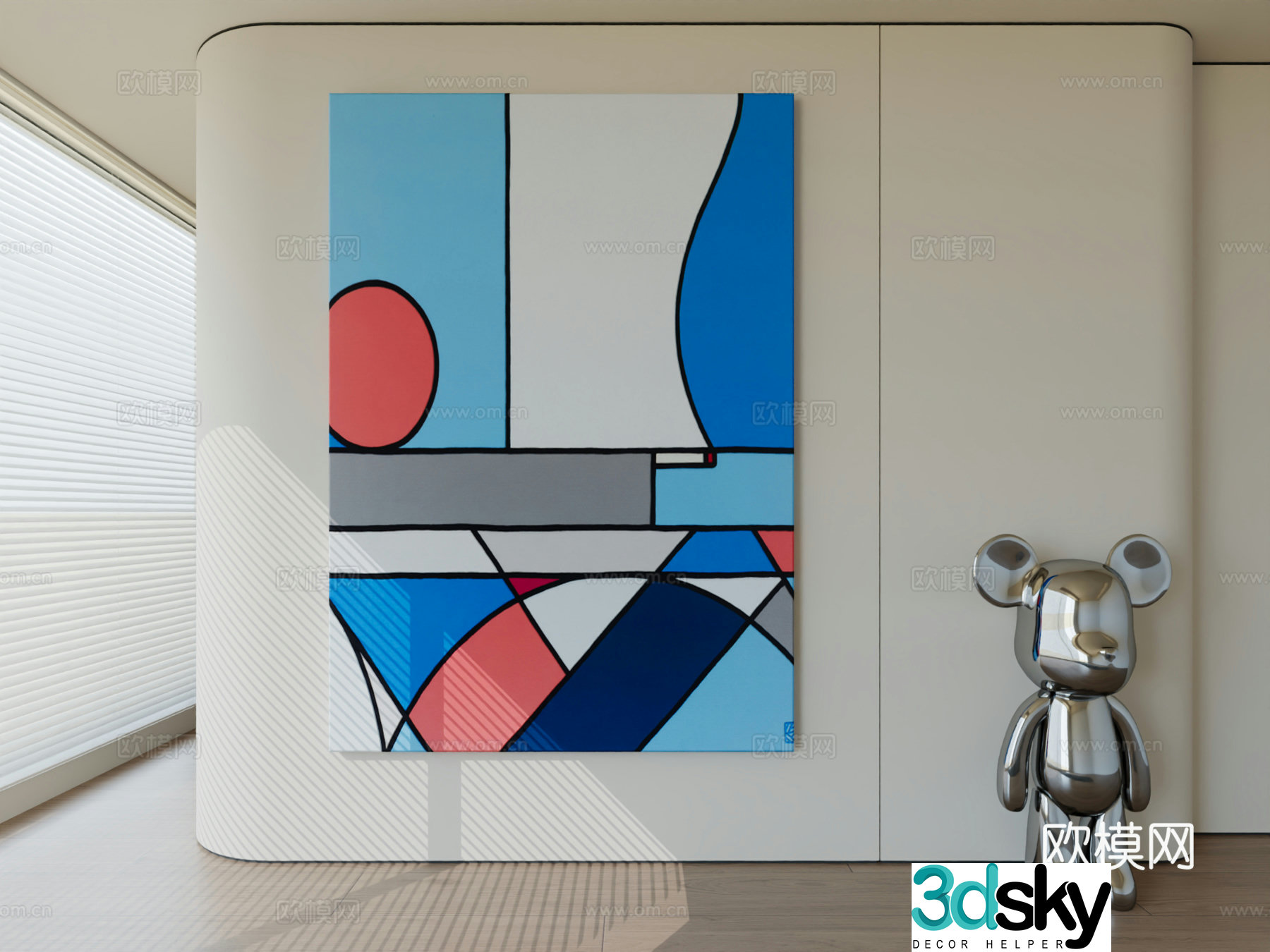 Modern minimalist hanging painting abstract art hanging painting 3d model
