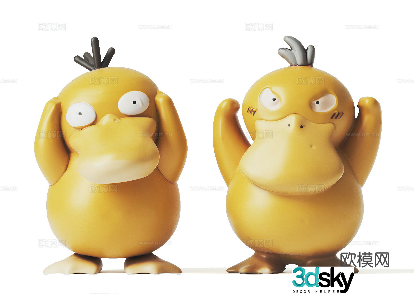 Modern Korat Duck PokÃ©mon Figure Model 3D Model