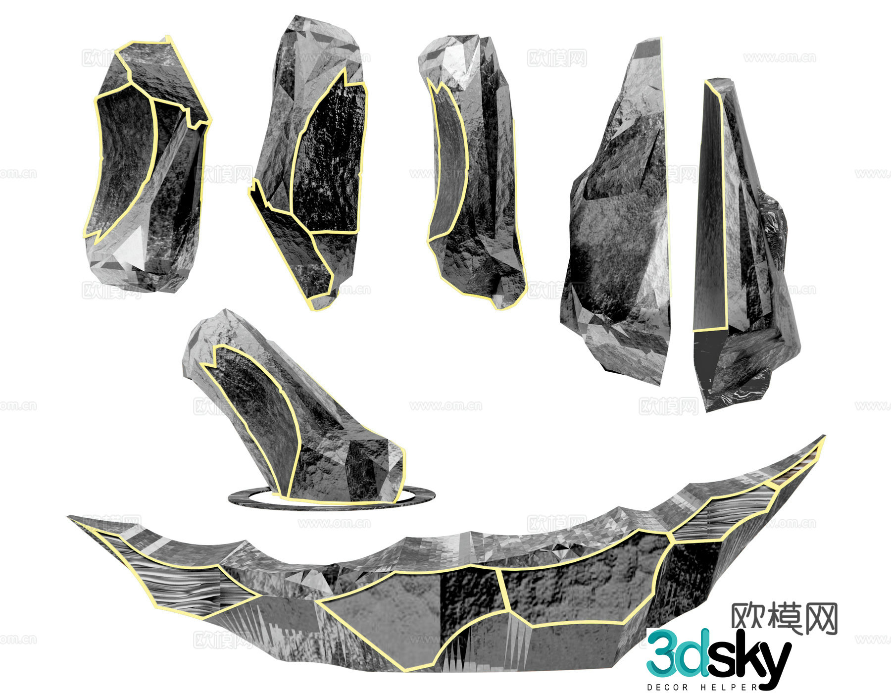 Modern stone sculpture Landscape stone Landscape stone ornaments Creative stone stone stone stone 3d model