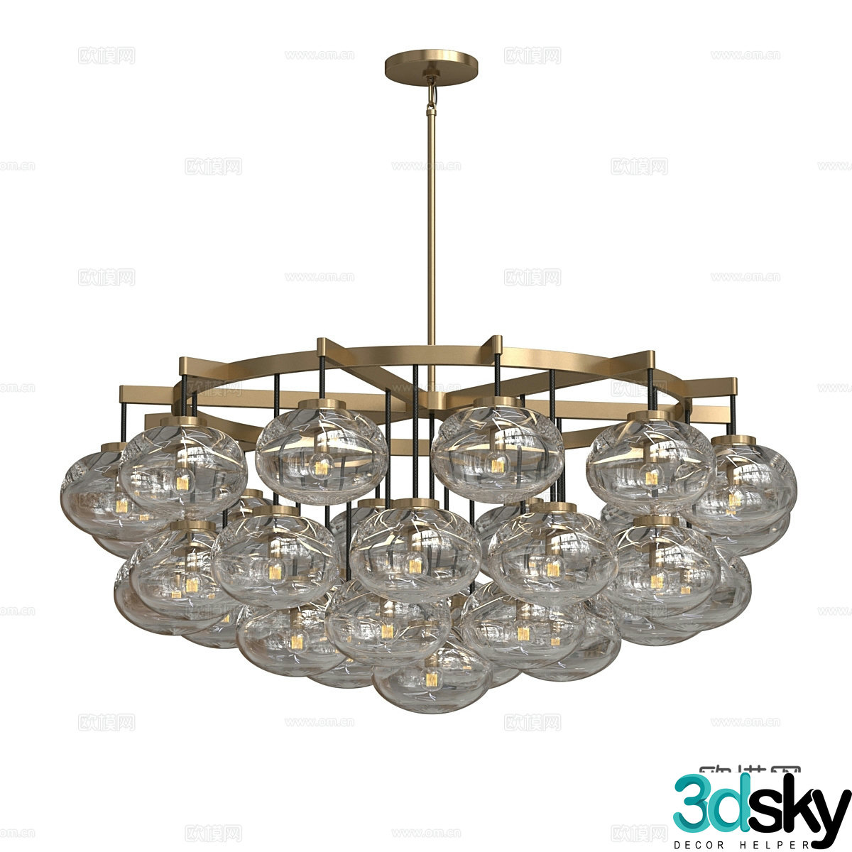 Modern Italian light luxury decorative chandelier 3d model