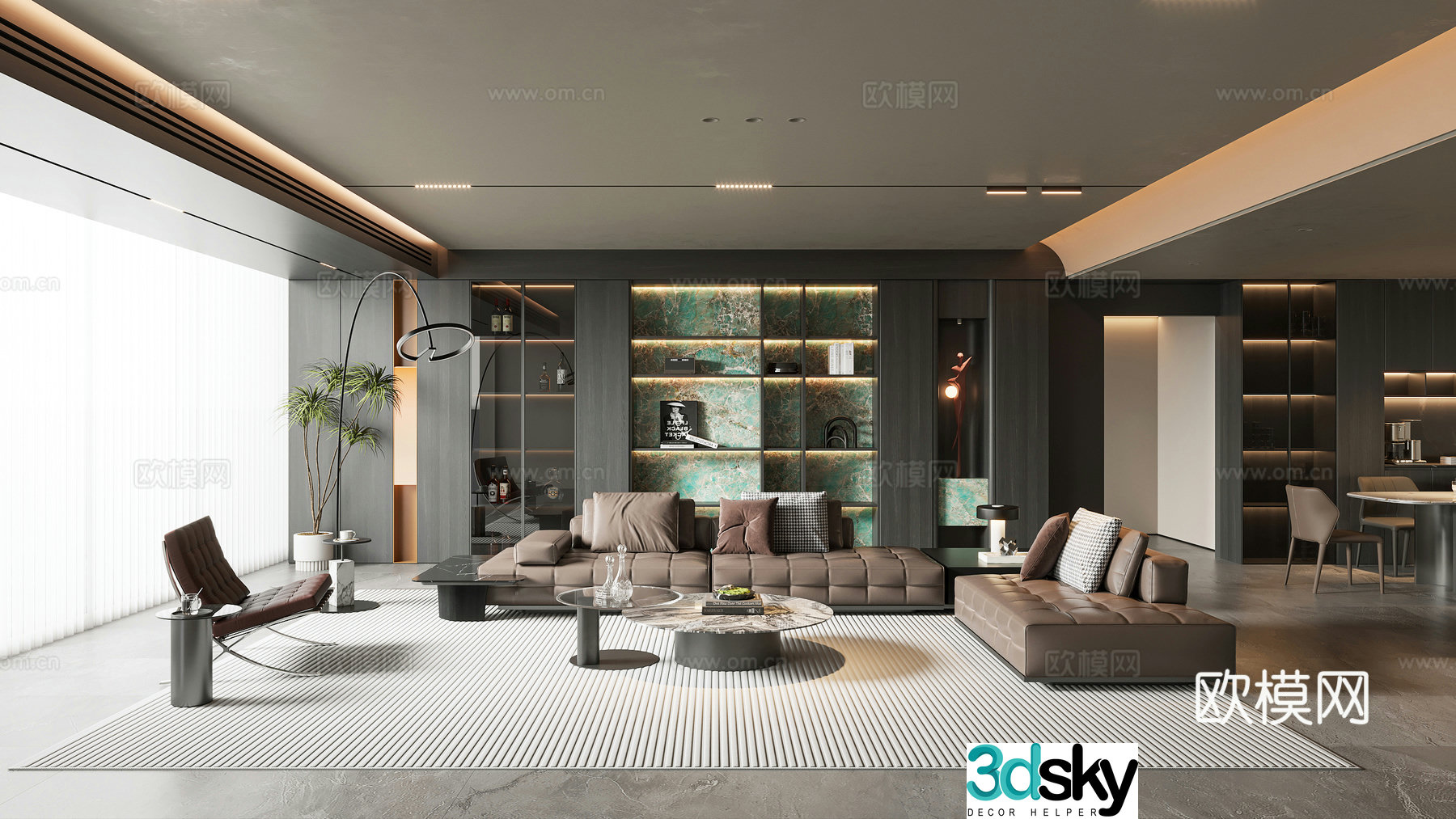 Modern Italian living room 3d model
