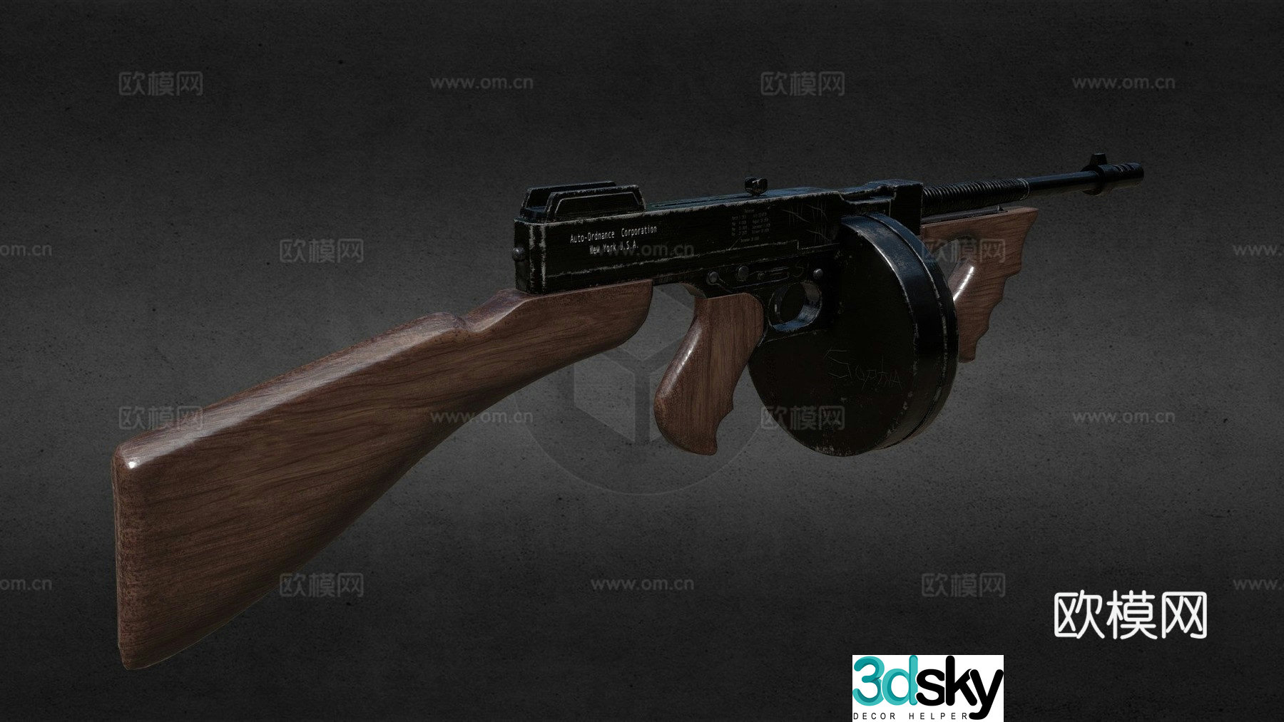 Thompson submachine gun civilian version 3d model