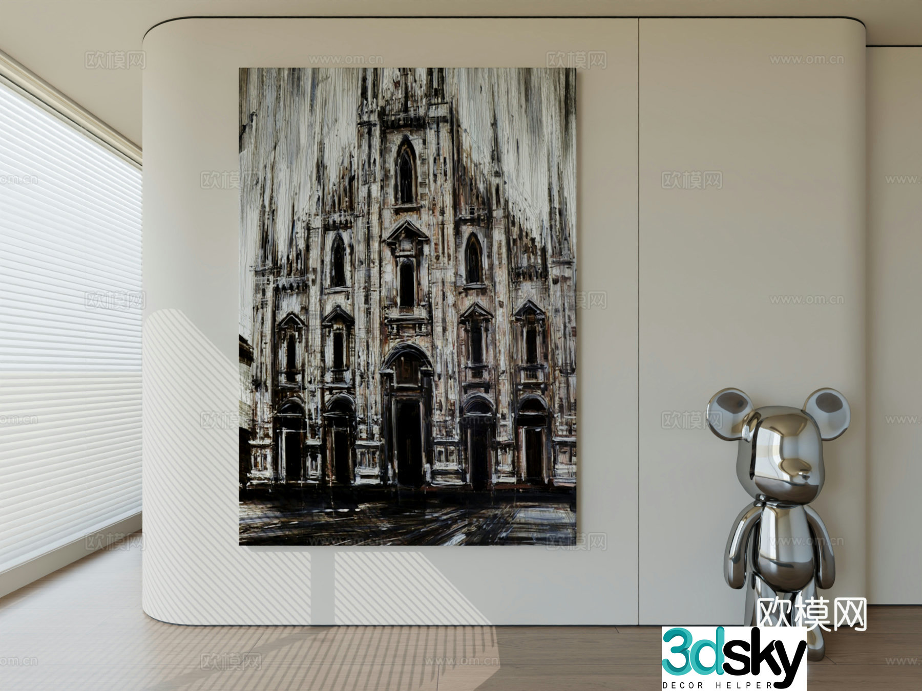 Modern minimalist hanging painting abstract art hanging painting 3d model