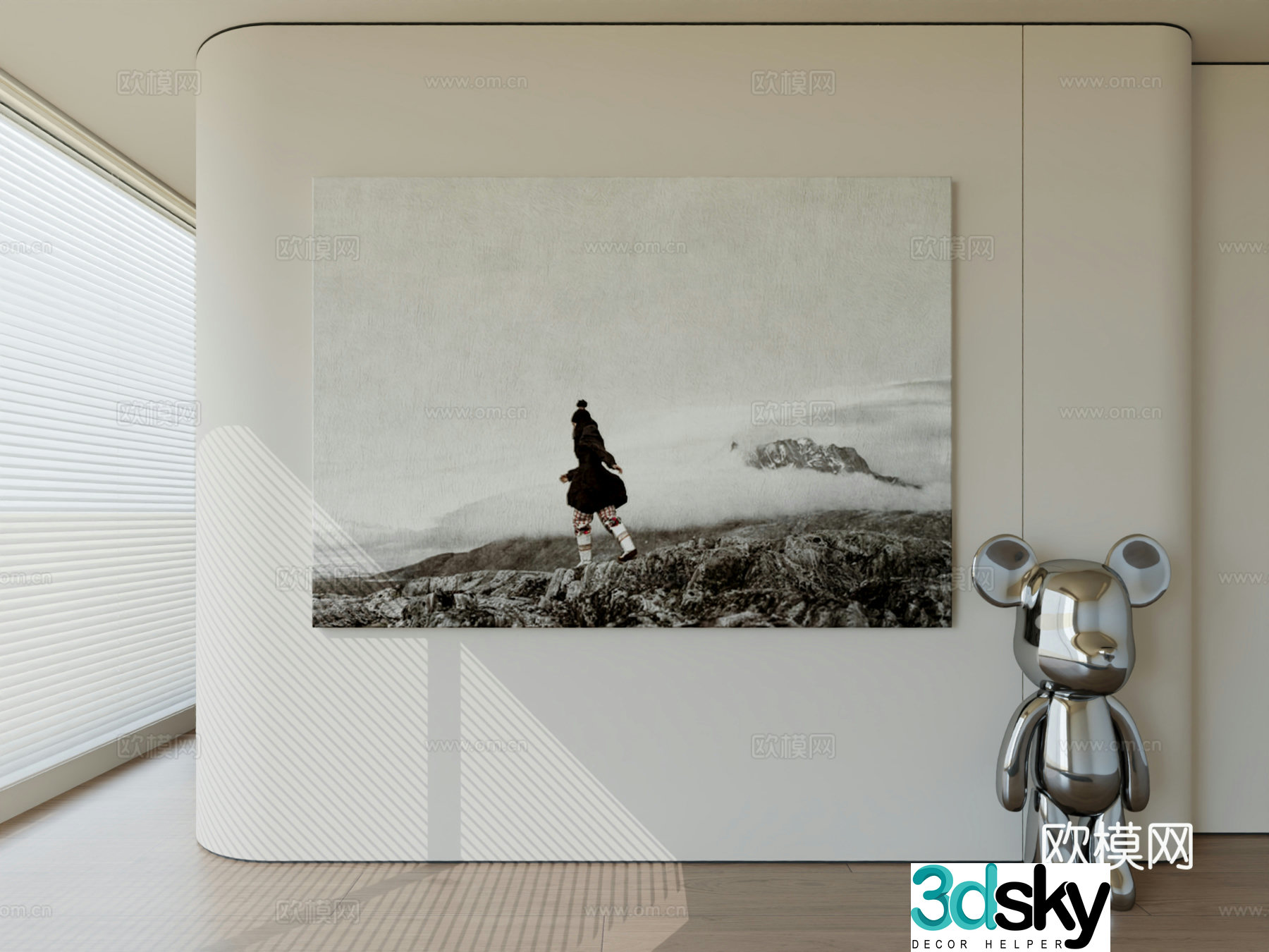 Modern minimalist hanging painting abstract art hanging painting 3d model