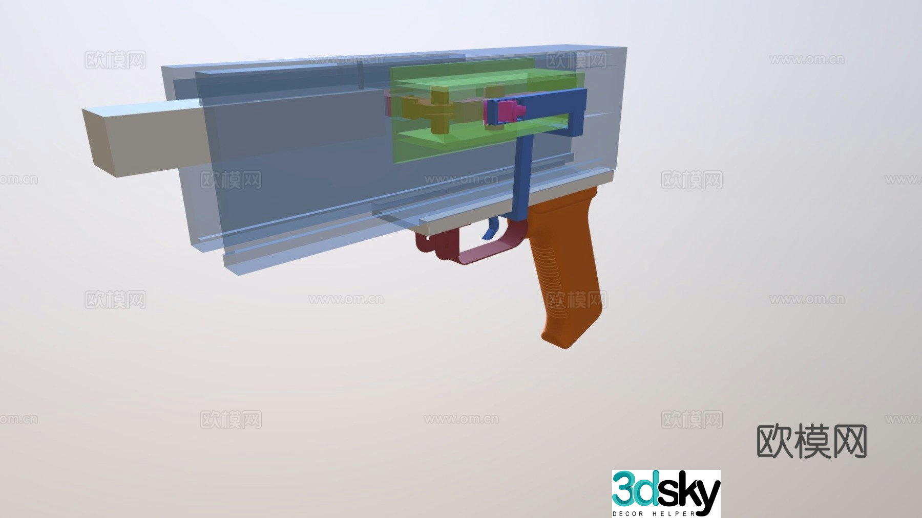SG-43 semi-automatic trigger set with pistol grip 3d model