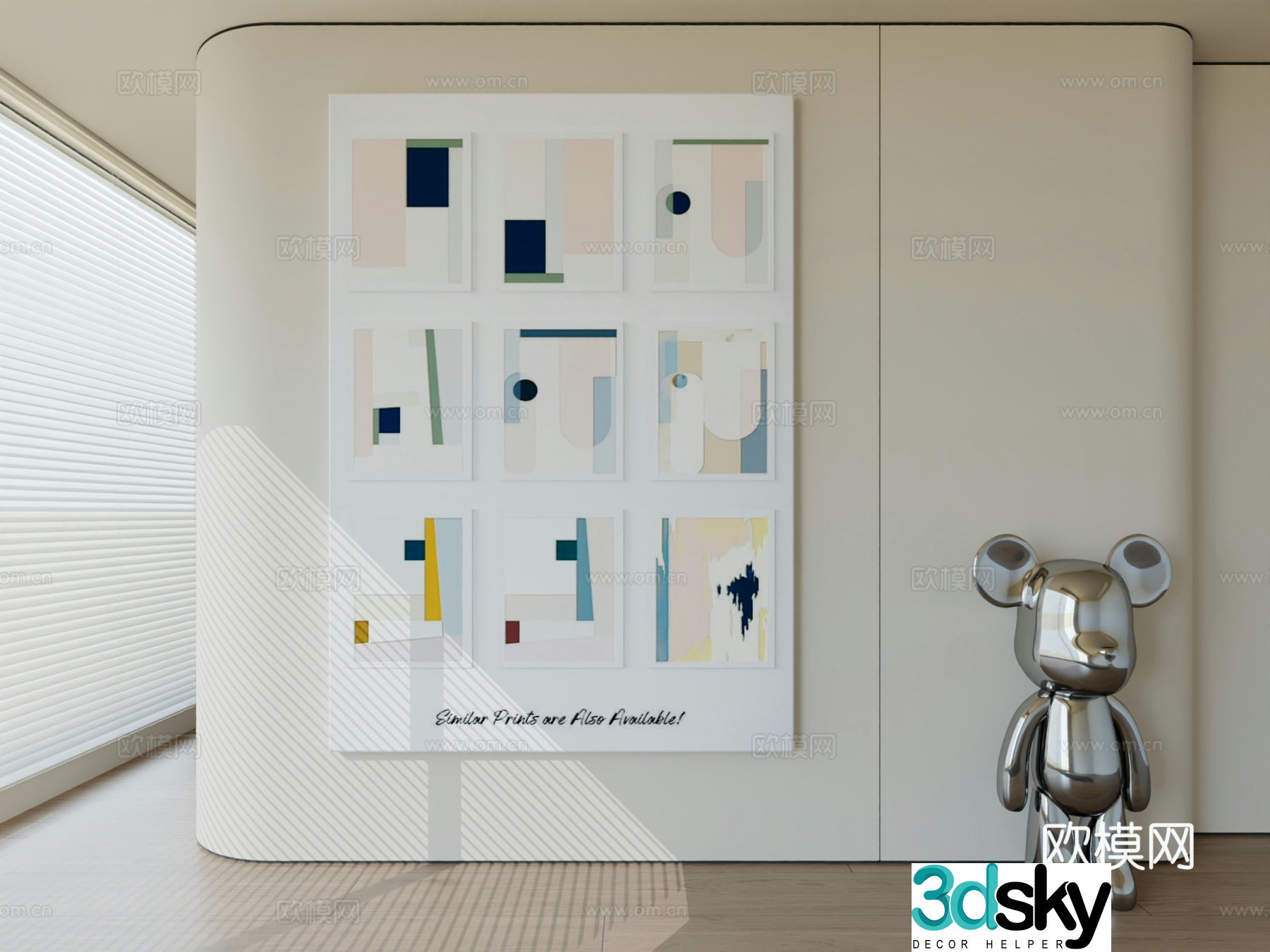 Modern minimalist hanging painting abstract art hanging painting 3d model