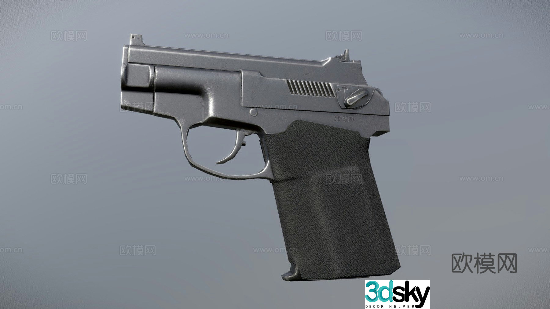 Russian special silenced pistol PSS 3d model