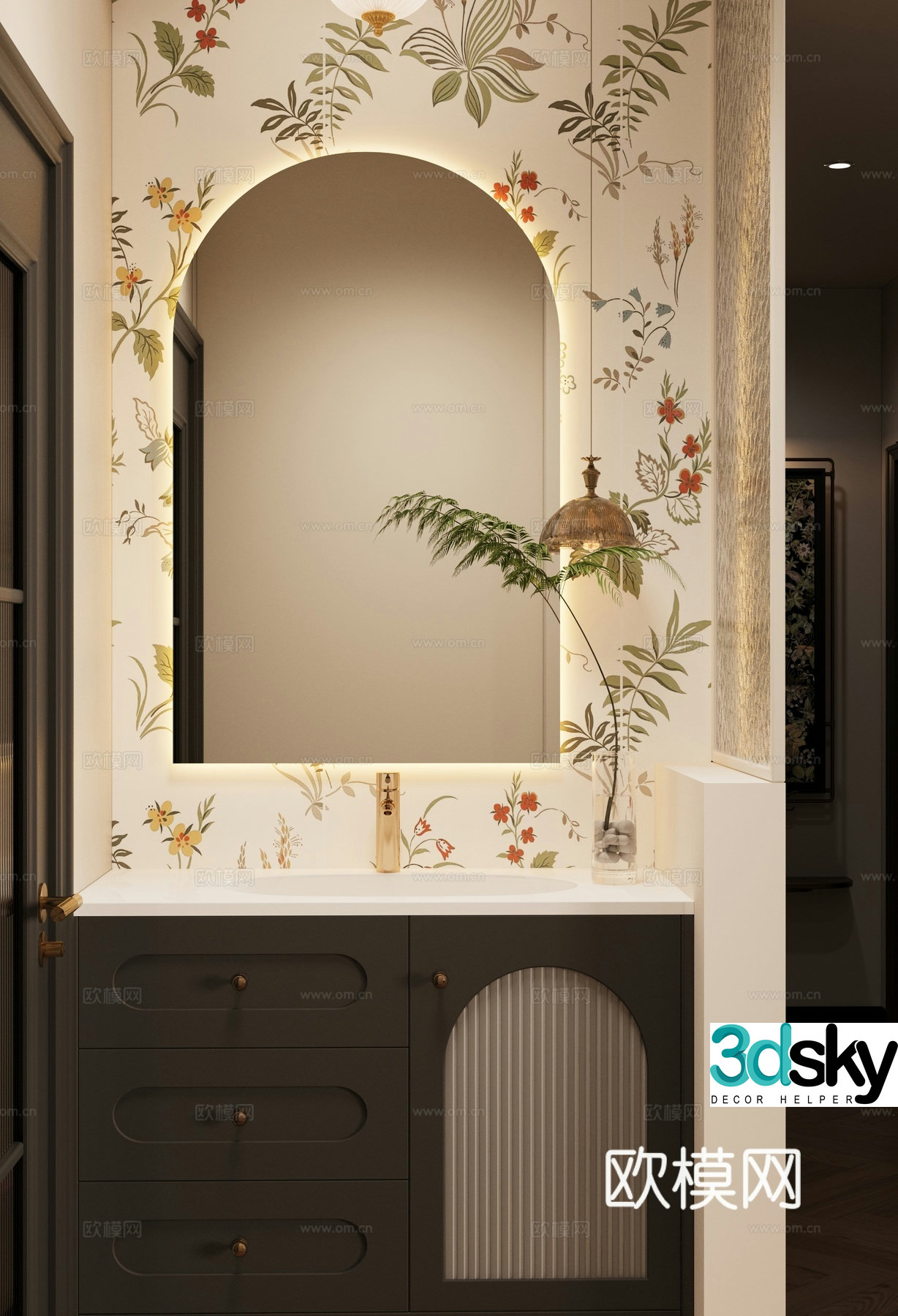 French medieval bathroom sink 3D model