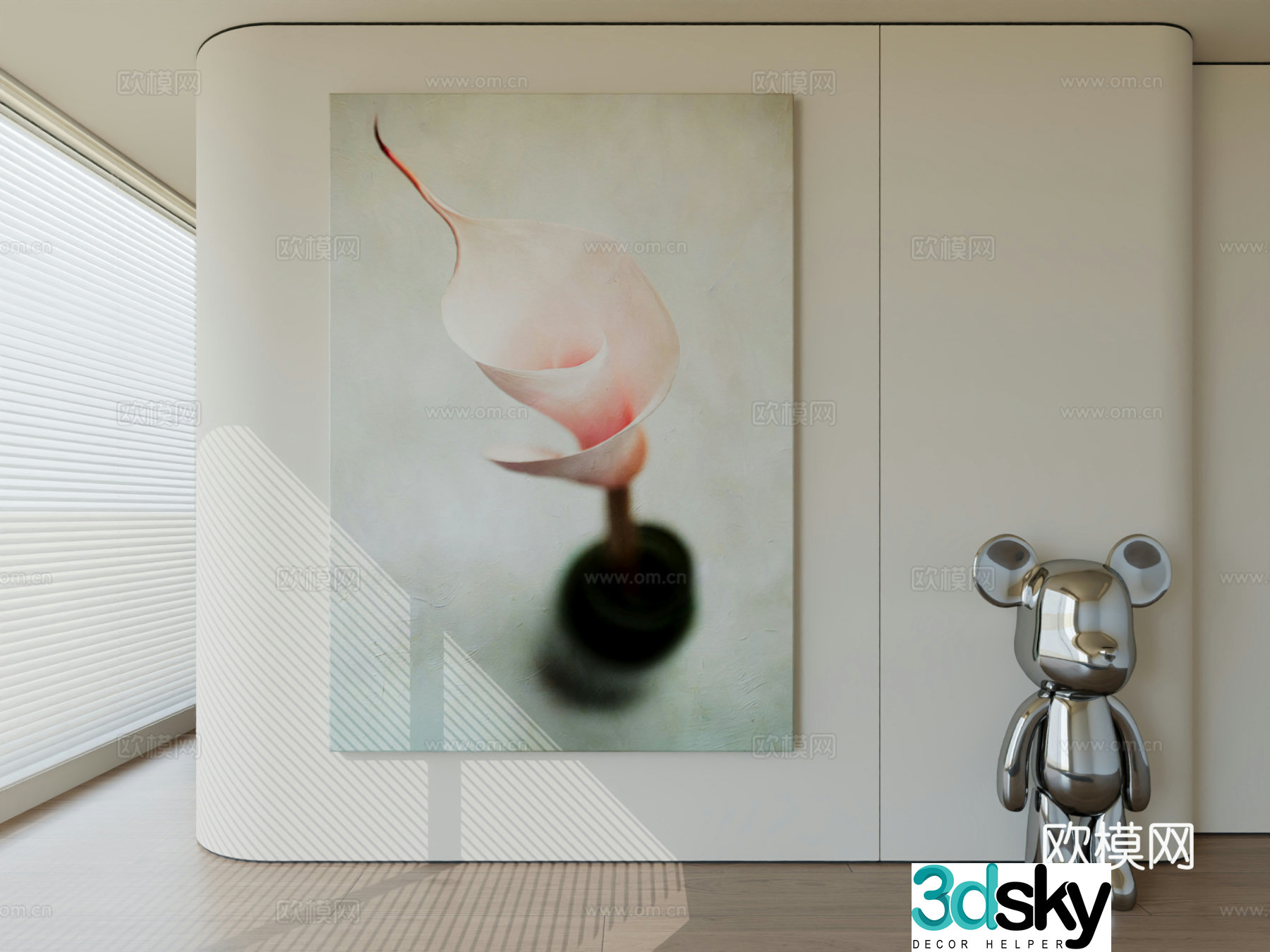 Modern minimalist hanging painting abstract art hanging painting 3d model