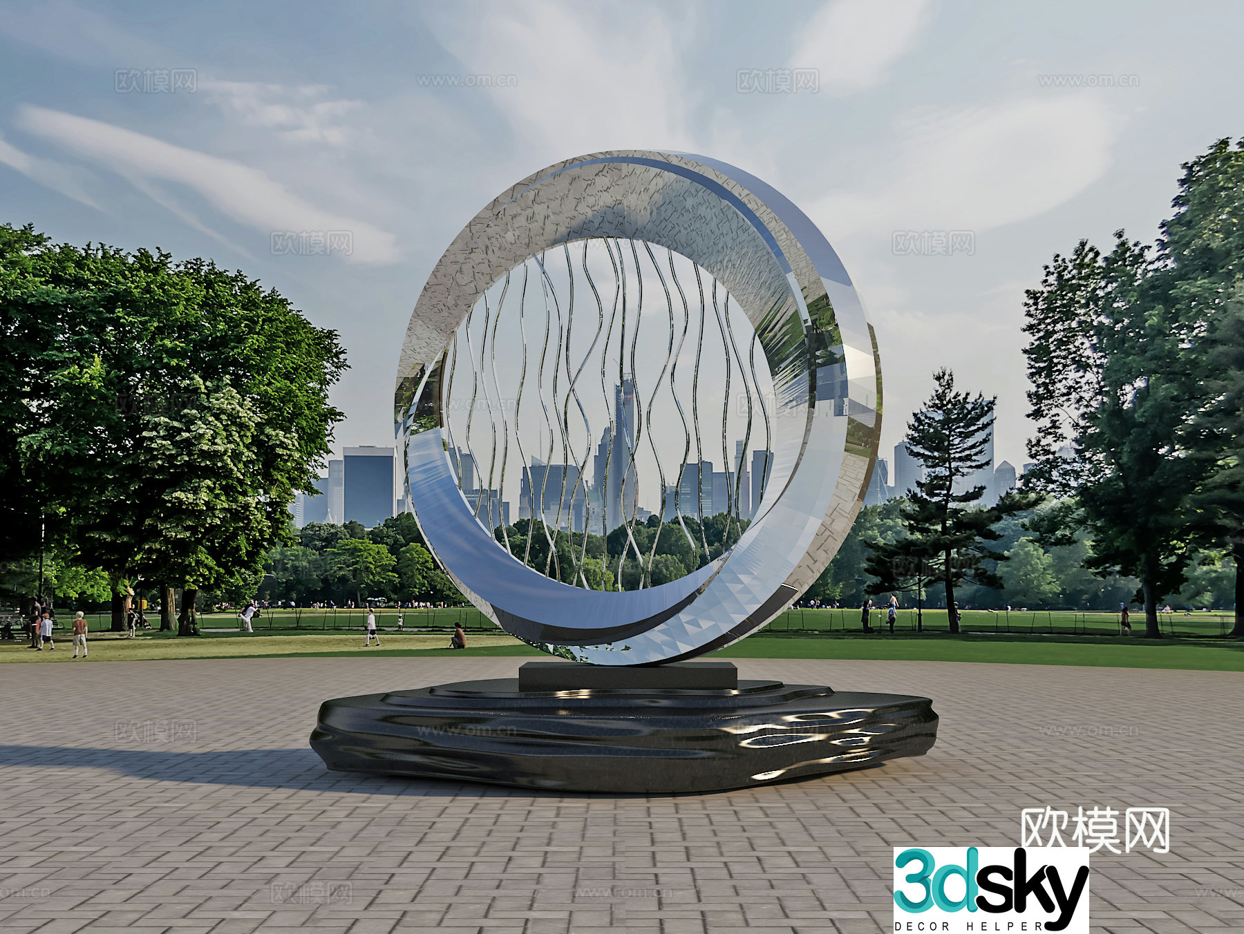 Square installation Sculpture Landscape Art sketch 3d model