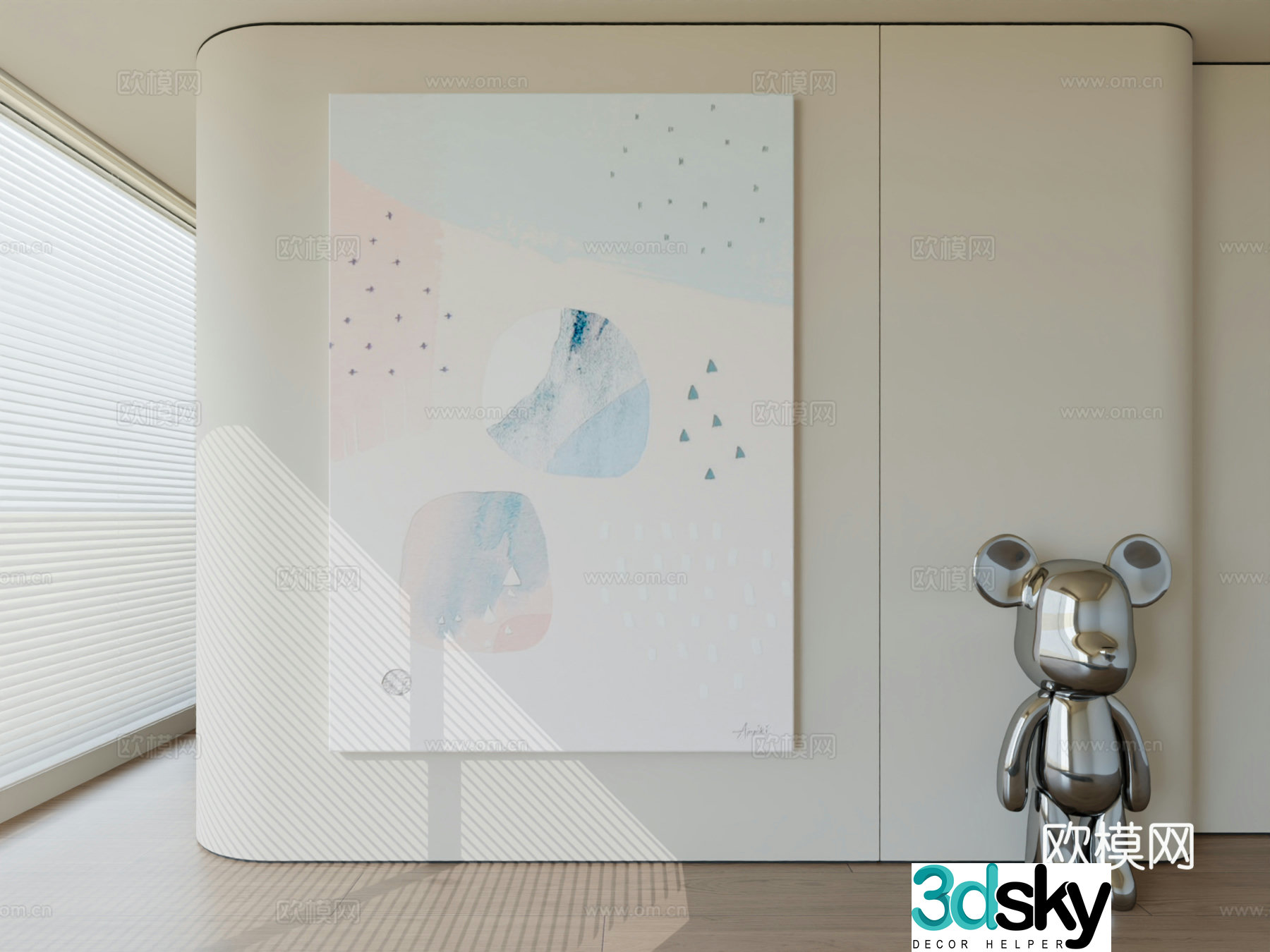 Modern minimalist hanging painting abstract art hanging painting 3d model