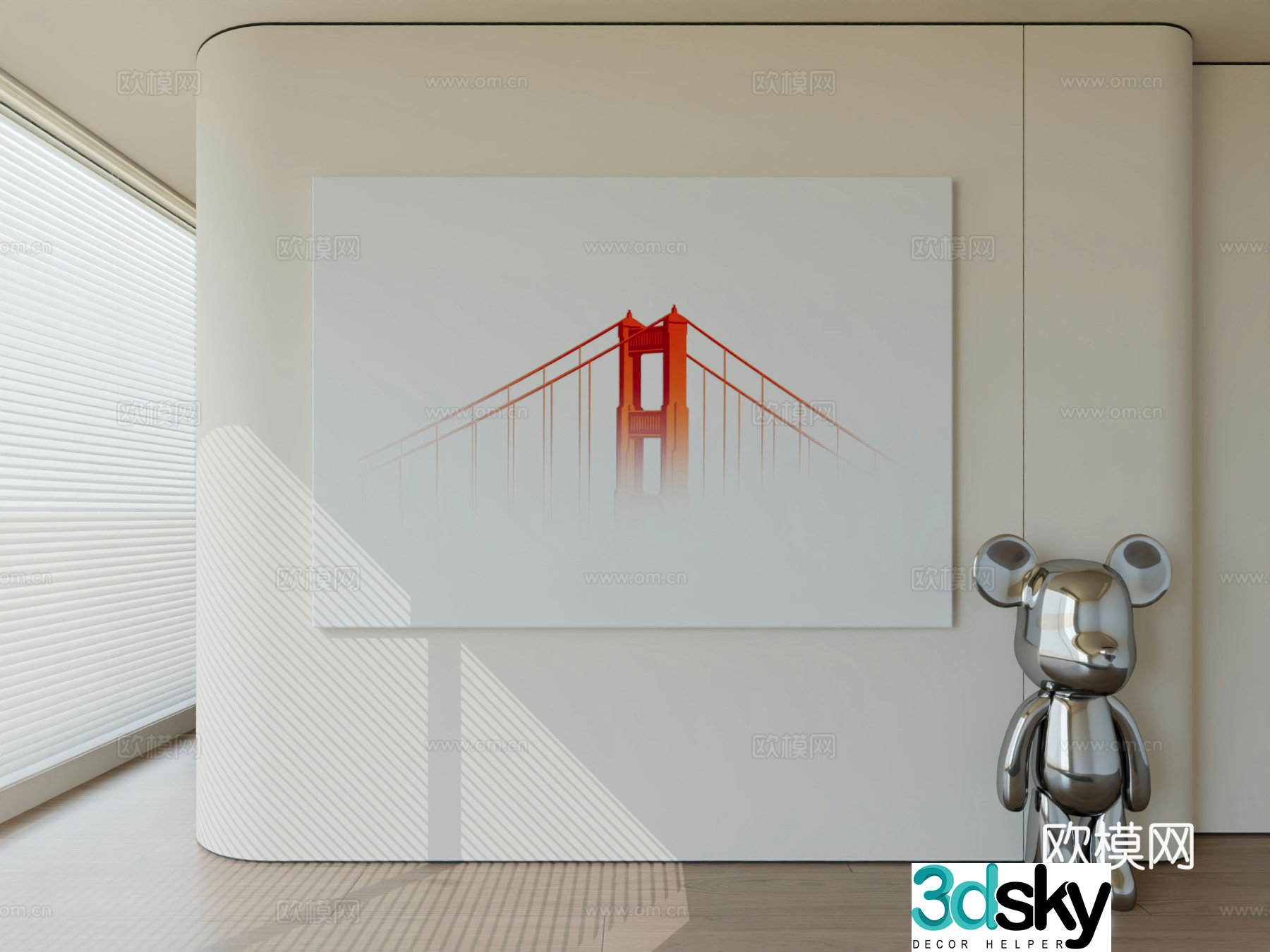 Modern minimalist hanging painting abstract art hanging painting 3d model