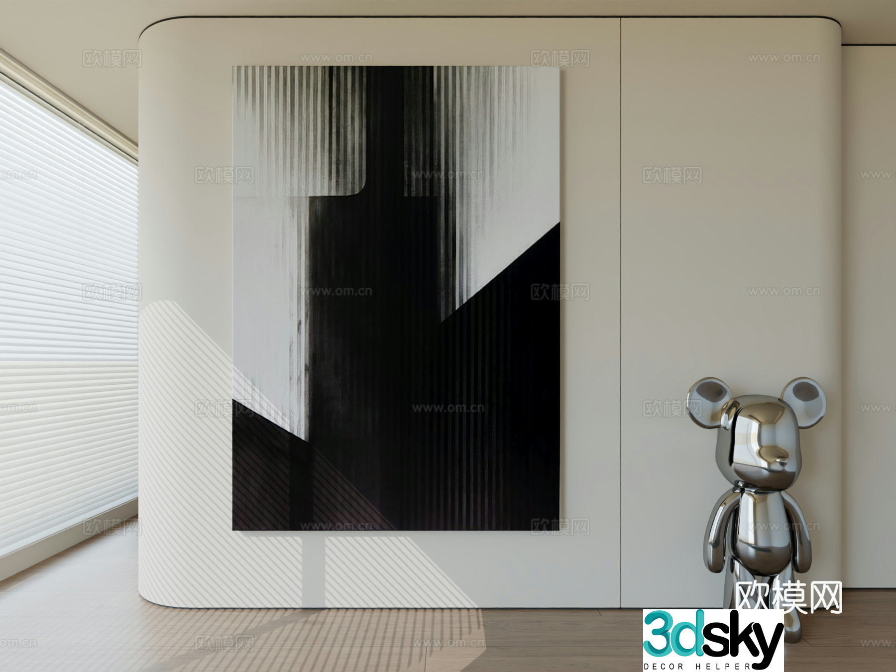 Modern minimalist hanging painting abstract art hanging painting 3d model