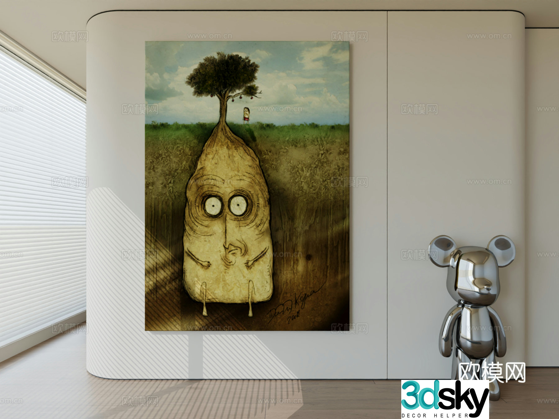 Modern minimalist hanging painting abstract art hanging painting 3d model