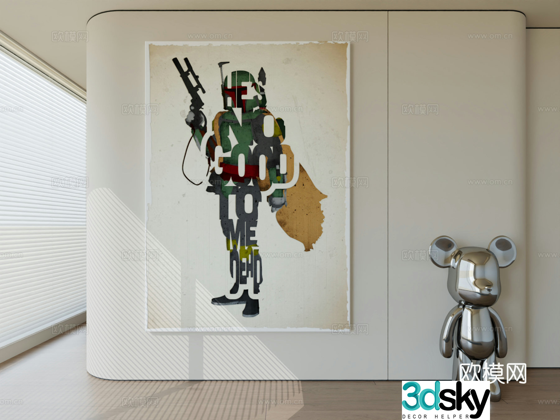 Modern minimalist hanging painting abstract art hanging painting 3d model