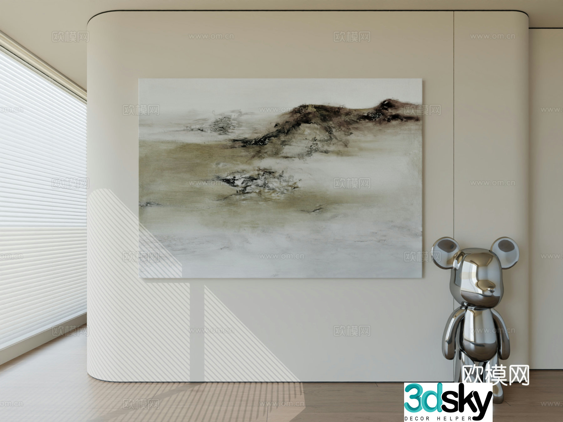 Modern minimalist hanging painting abstract art hanging painting 3d model