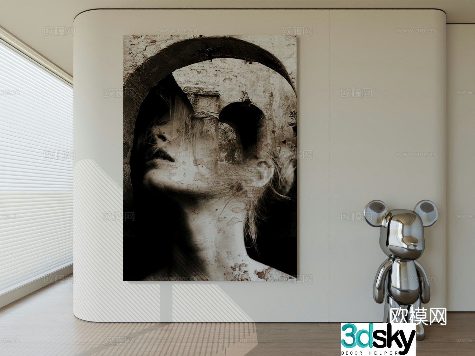 Modern minimalist hanging painting abstract art hanging painting 3d model
