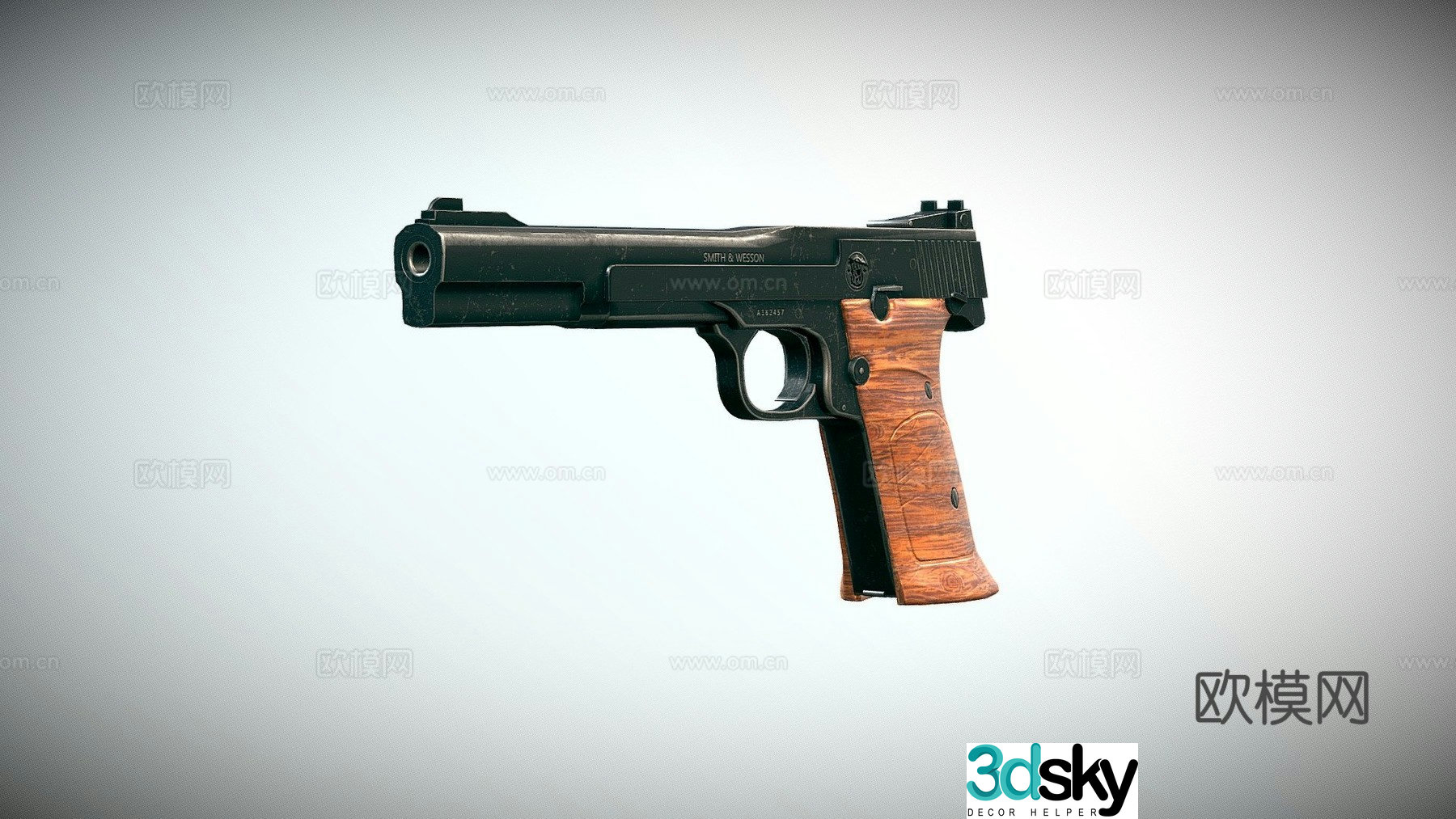 Smith & Wesson target pistol 3d model