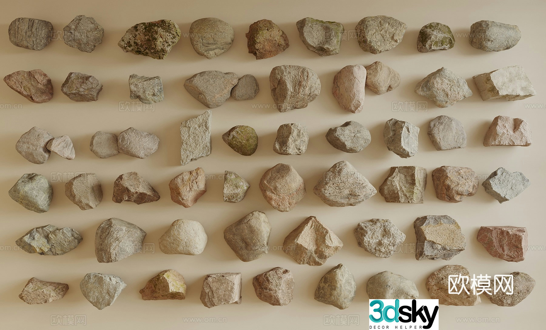 Modern stone stone rock 3d model