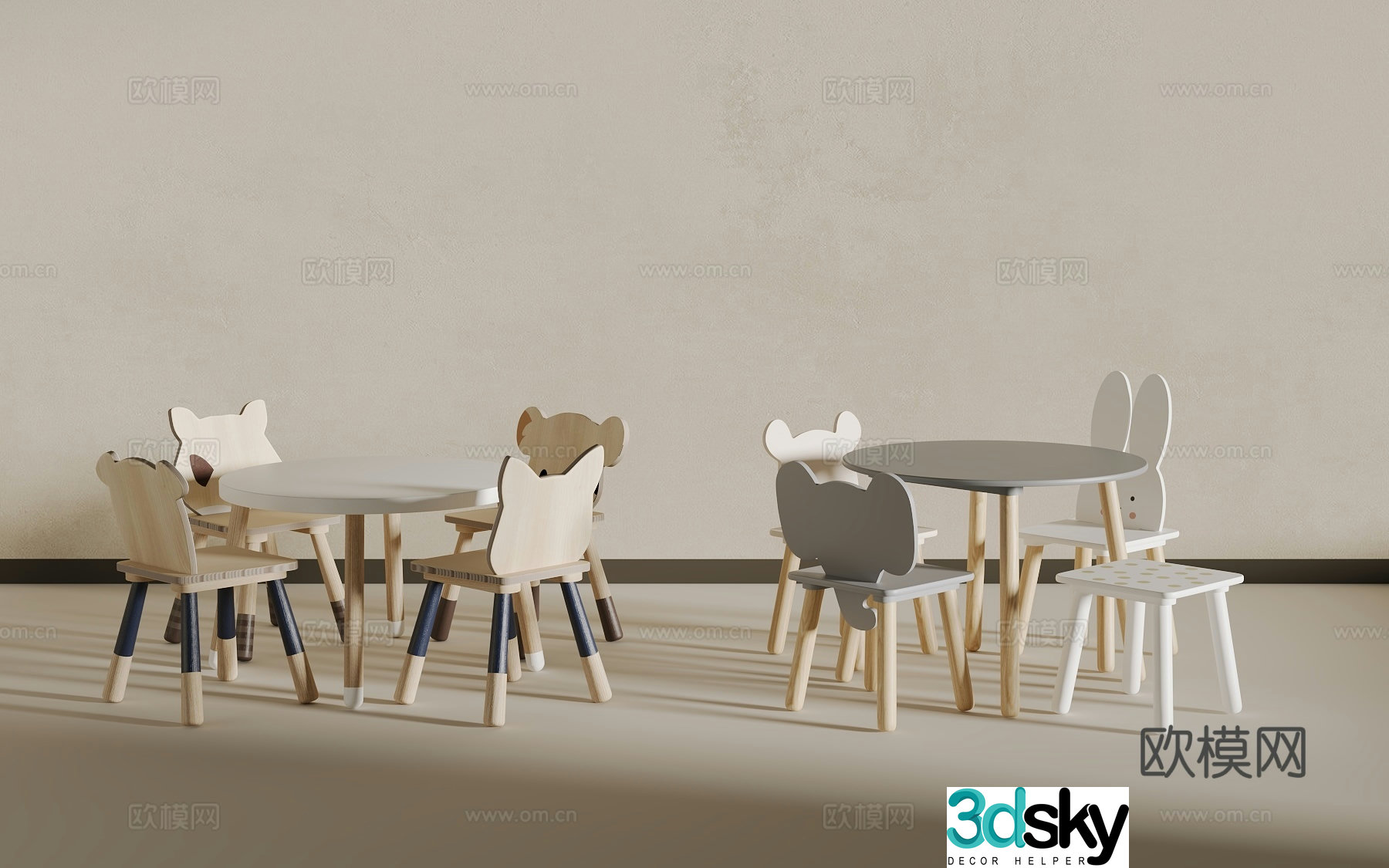 Children’s dining chair 3d model