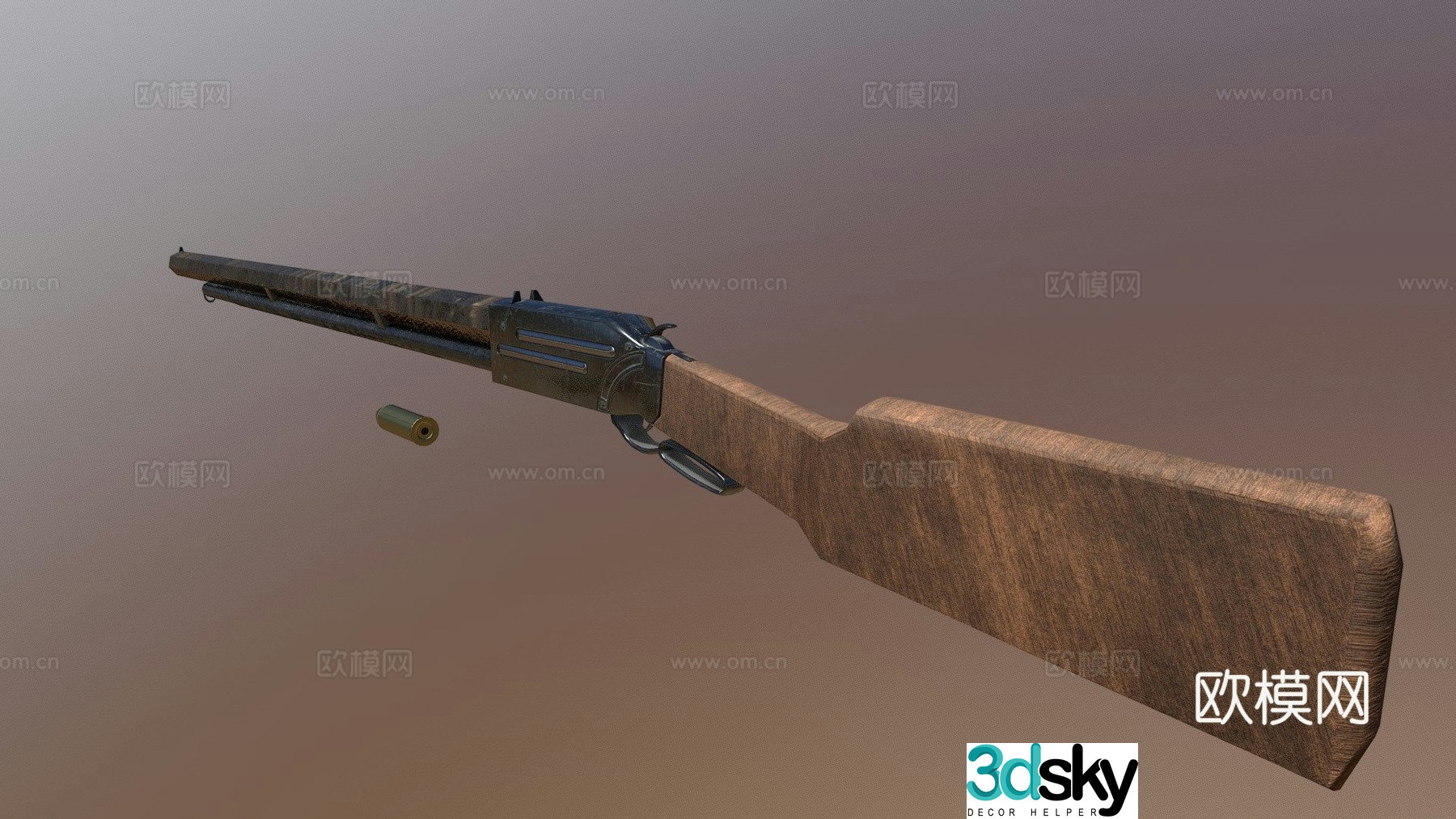Lever action repeating rifle 3d model