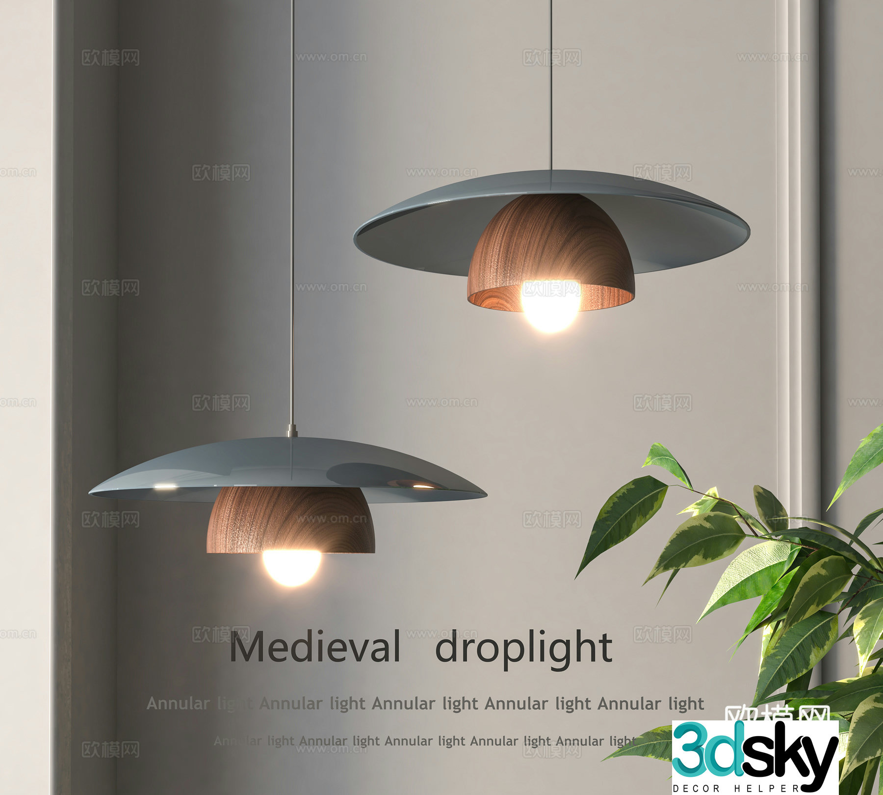 Modern bar chandeliers retro walnut chandeliers bar chandeliers restaurant chandeliers 3d model