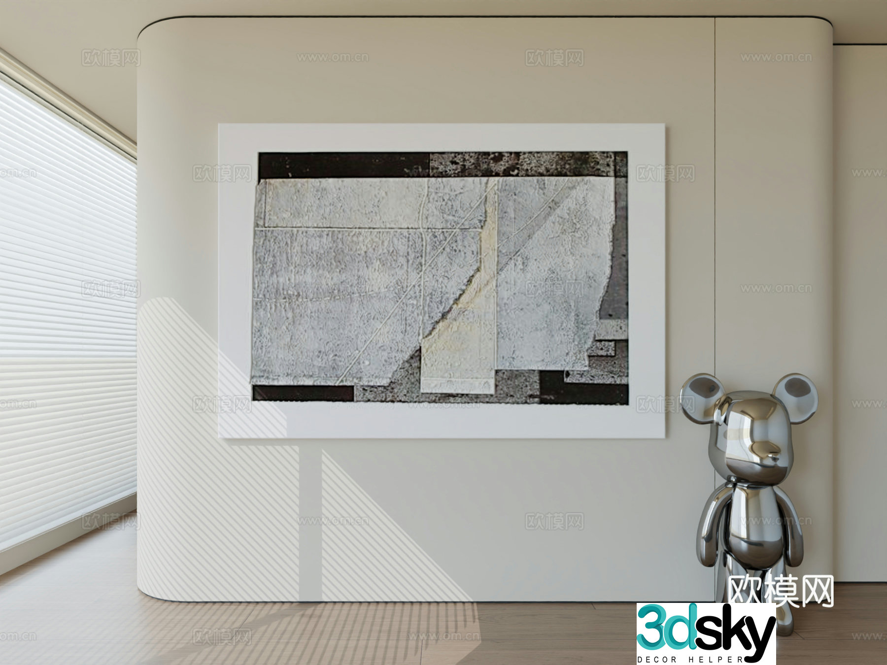 Modern minimalist hanging painting abstract art hanging painting 3d model