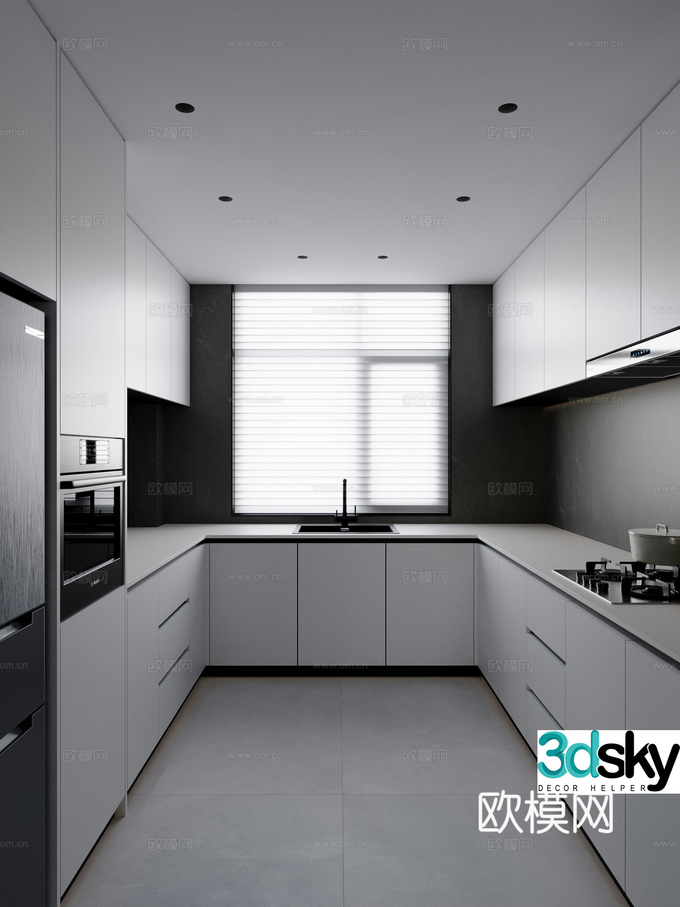 Modern Italian kitchen 3d model