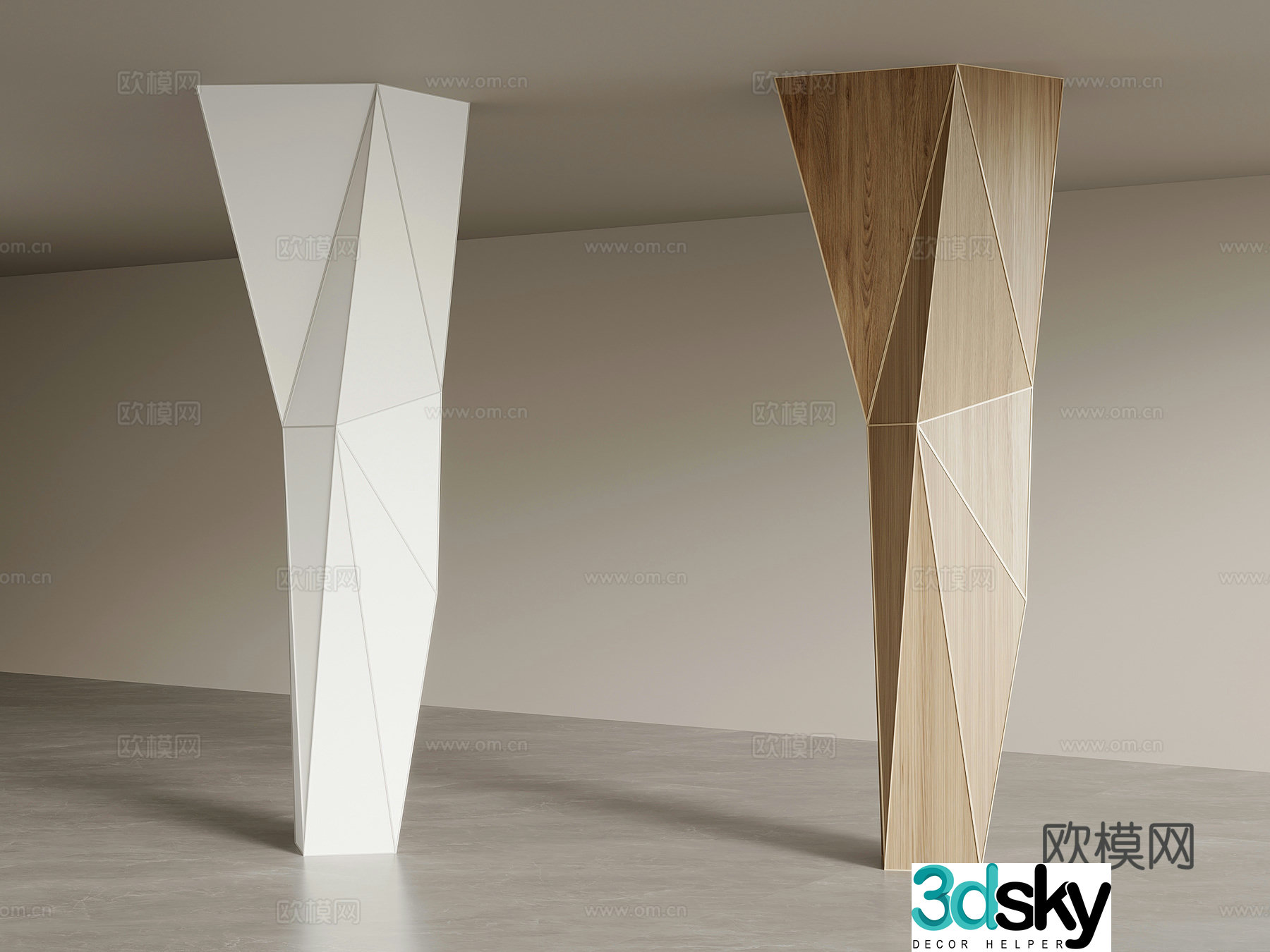 Column Modern shaped column Decorative column 3D model