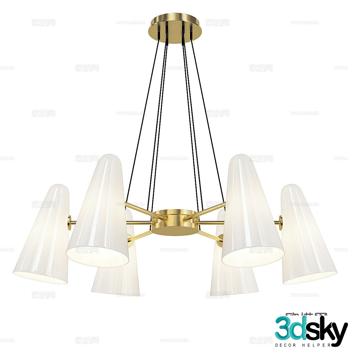 Modern light luxury decorative chandeliers 3d model